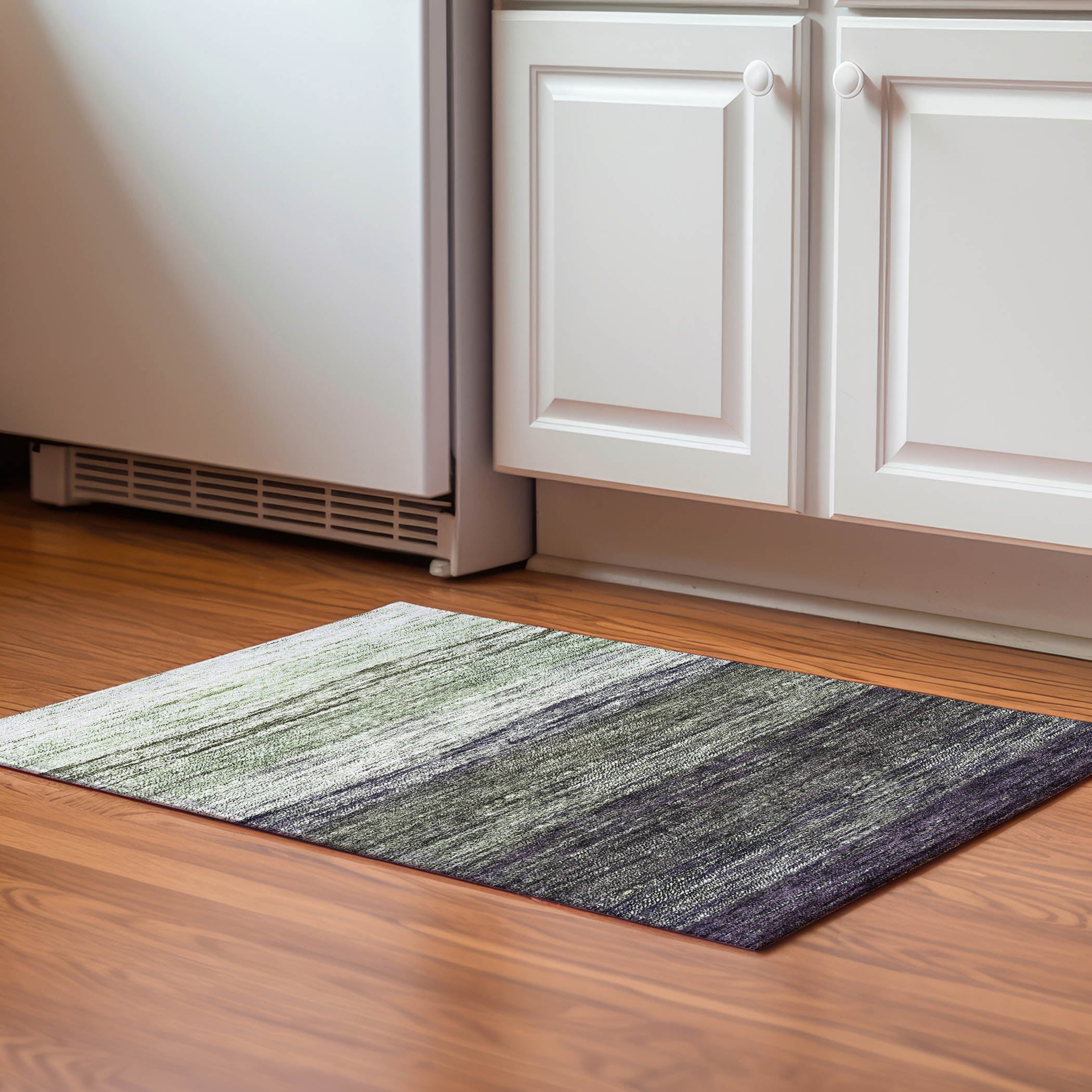 Colombo Machine Washable Transitional Green Rug 1'8" x 2'6" #shape_Rectangle