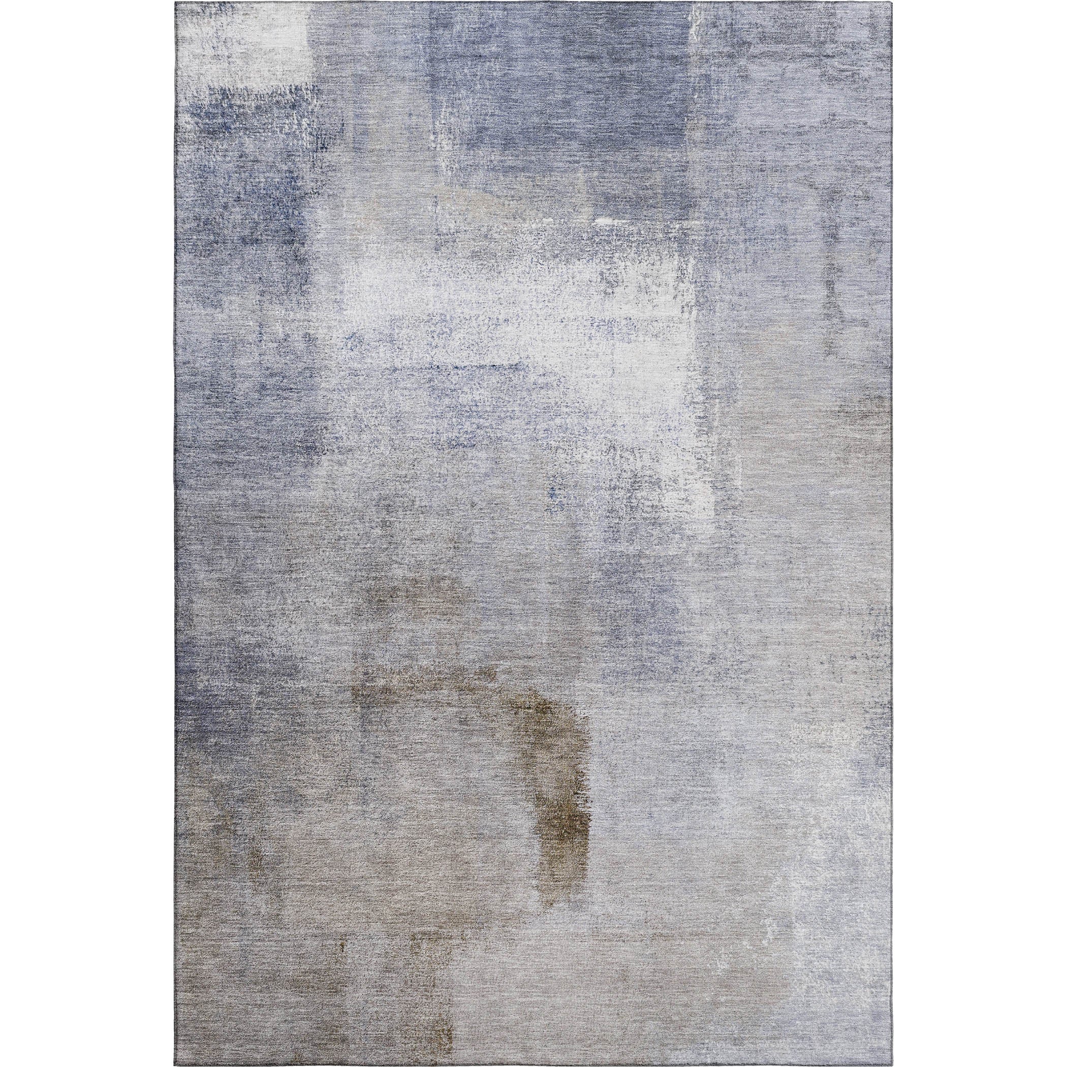 Mdina Machine Washable Transitional Blue Rug 2'6" x 3'10" #shape_Rectangle