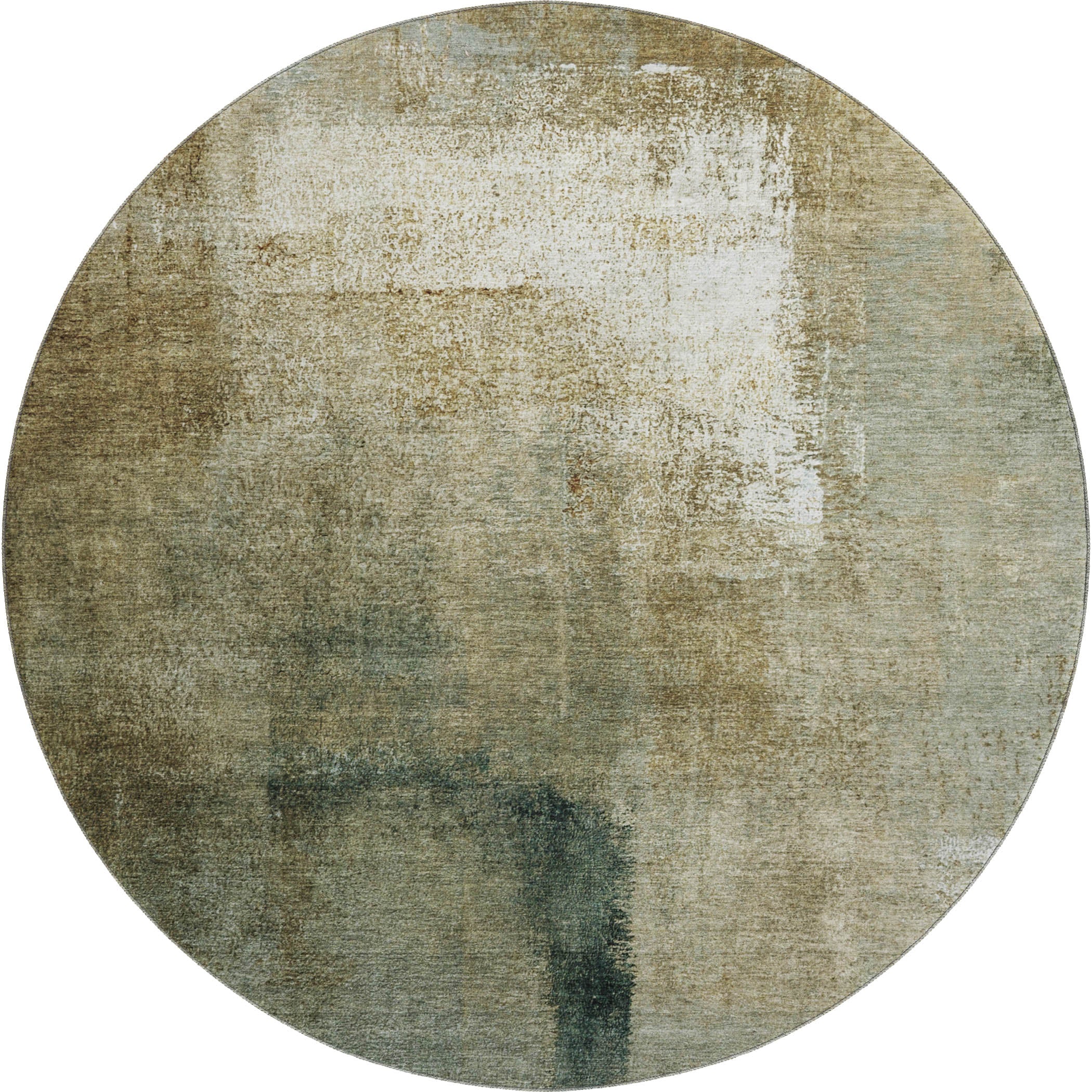 Mdina Machine Washable Transitional Brown Rug 8' x 8' #shape_Round
