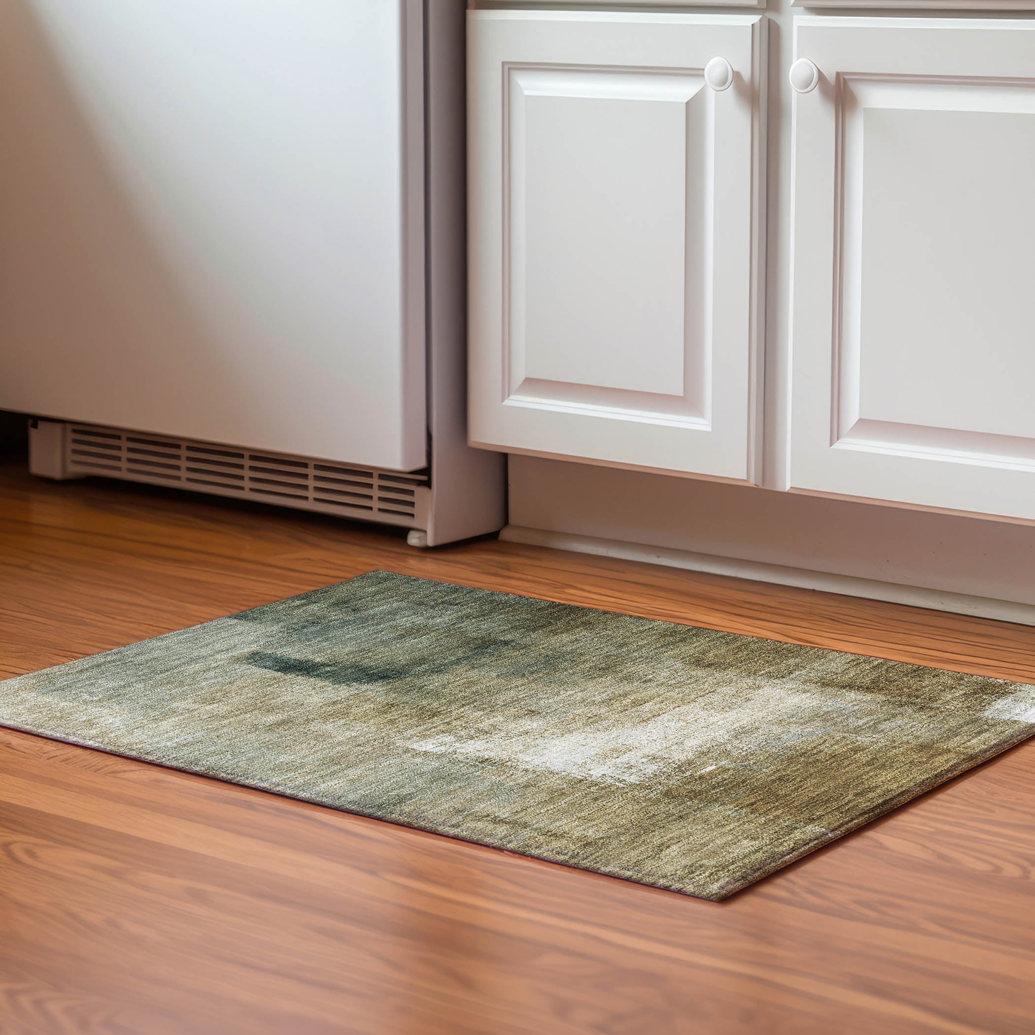 Mdina Machine Washable Transitional Brown Rug 1'8" x 2'6" #shape_Rectangle