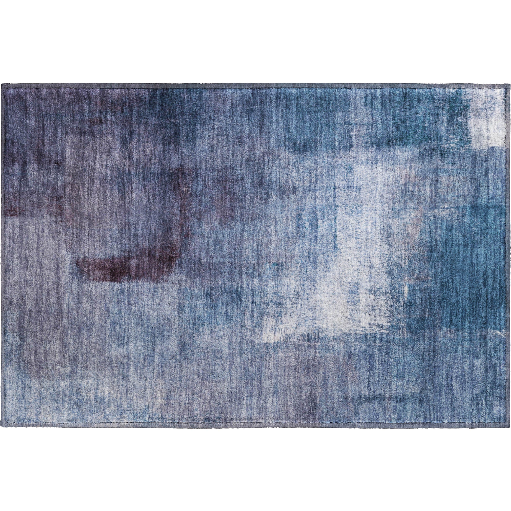 Mdina Machine Washable Transitional Navy Blue Rug 1'8" x 2'6" #shape_Rectangle