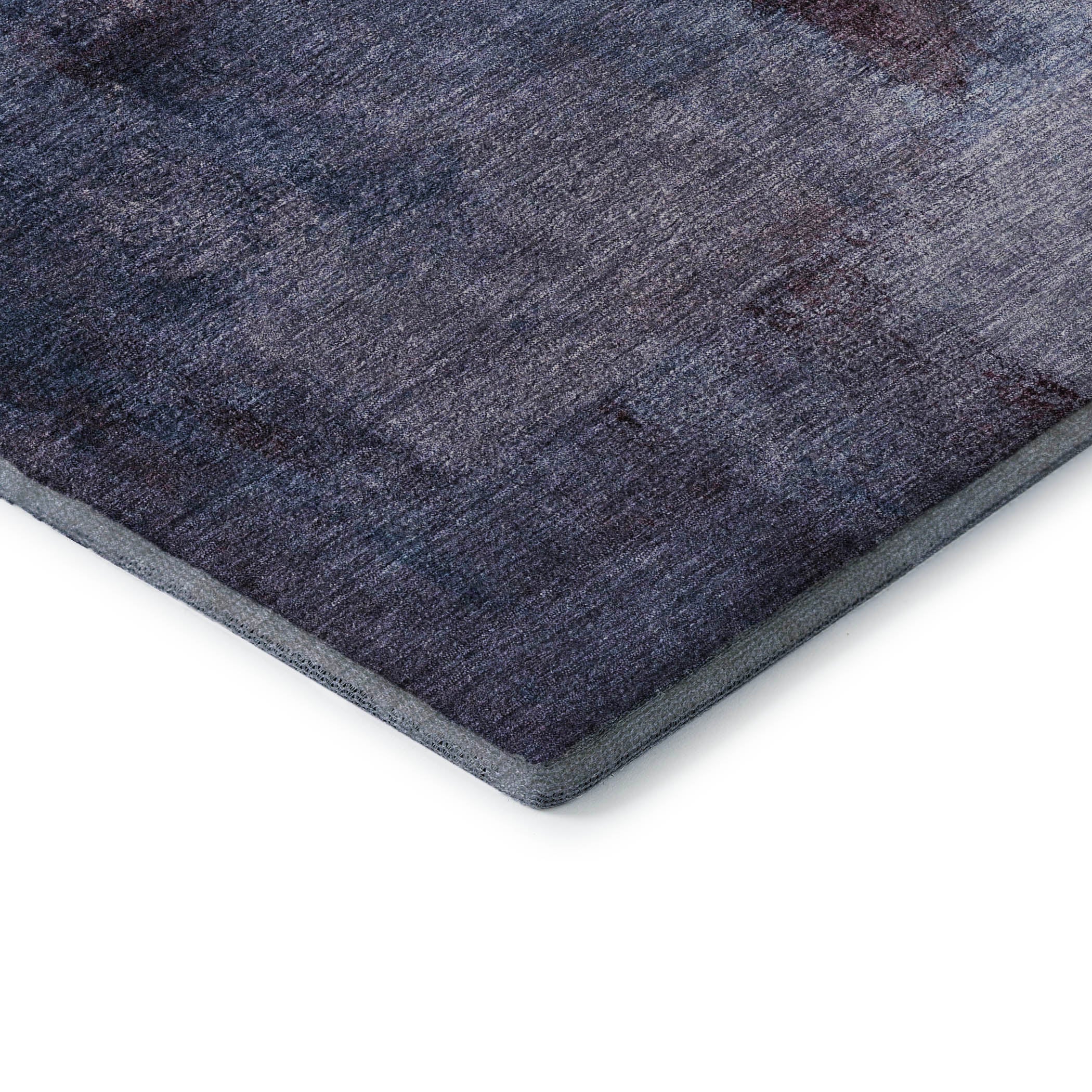 Mdina Machine Washable Transitional Navy Blue Rug 1'8" x 2'6" #shape_Rectangle