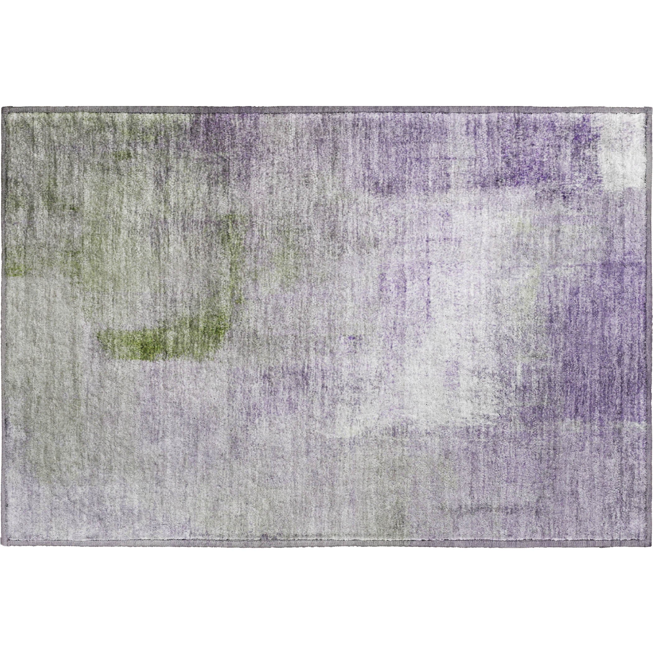 Mdina Machine Washable Transitional Purple Rug 1'8" x 2'6" #shape_Rectangle
