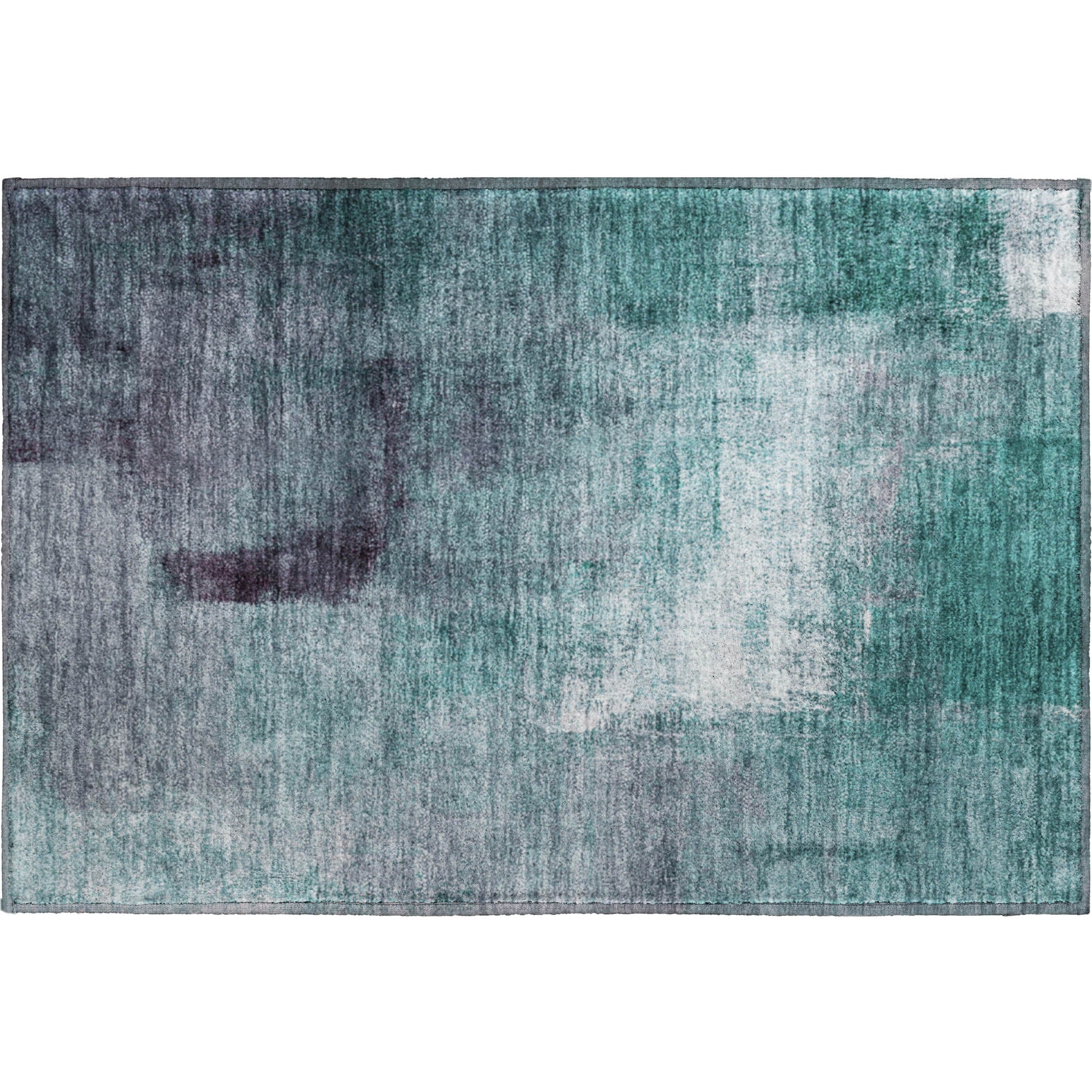 Mdina Machine Washable Transitional Teal Rug 1'8" x 2'6" #shape_Rectangle