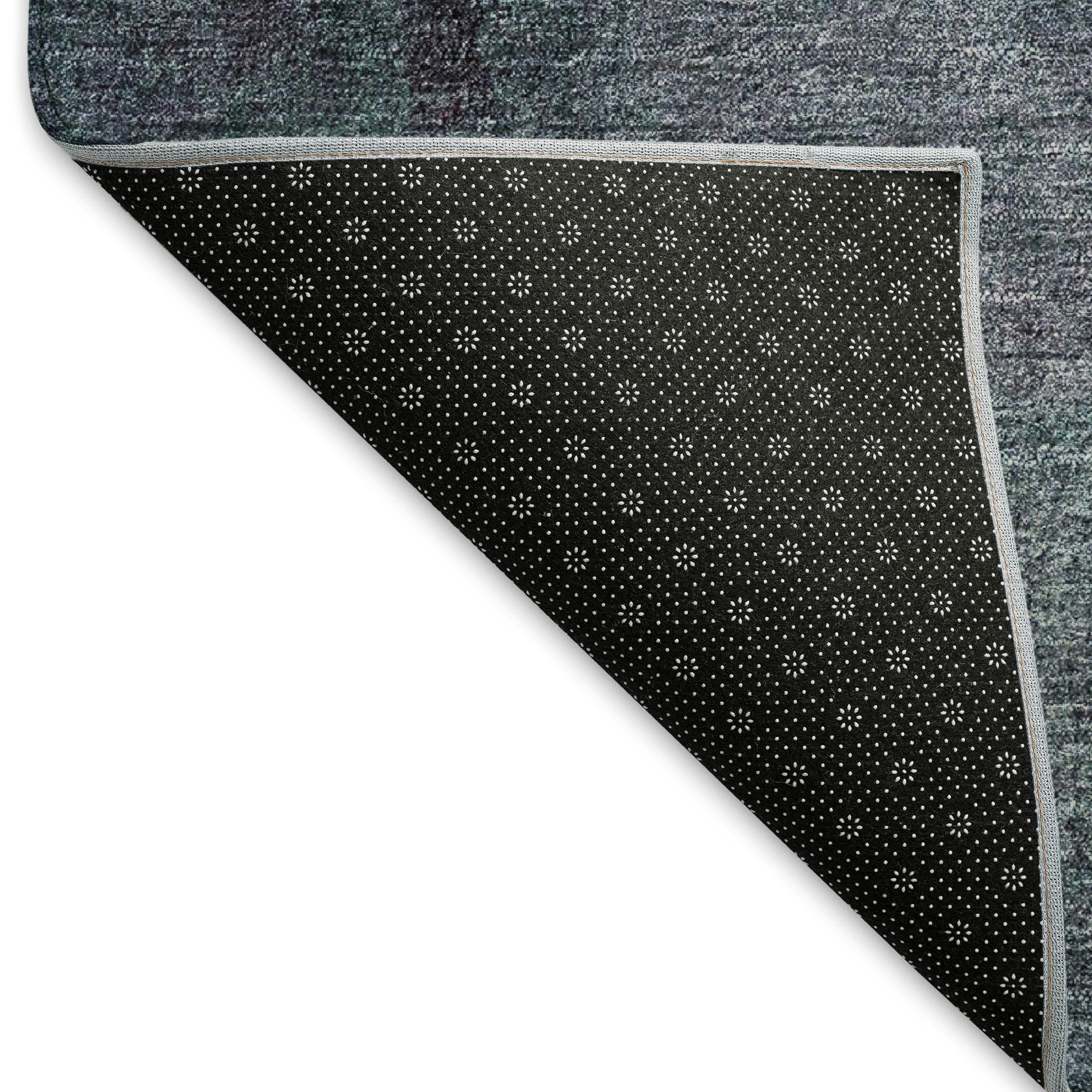 Mdina Machine Washable Transitional Teal Rug 1'8" x 2'6" #shape_Rectangle