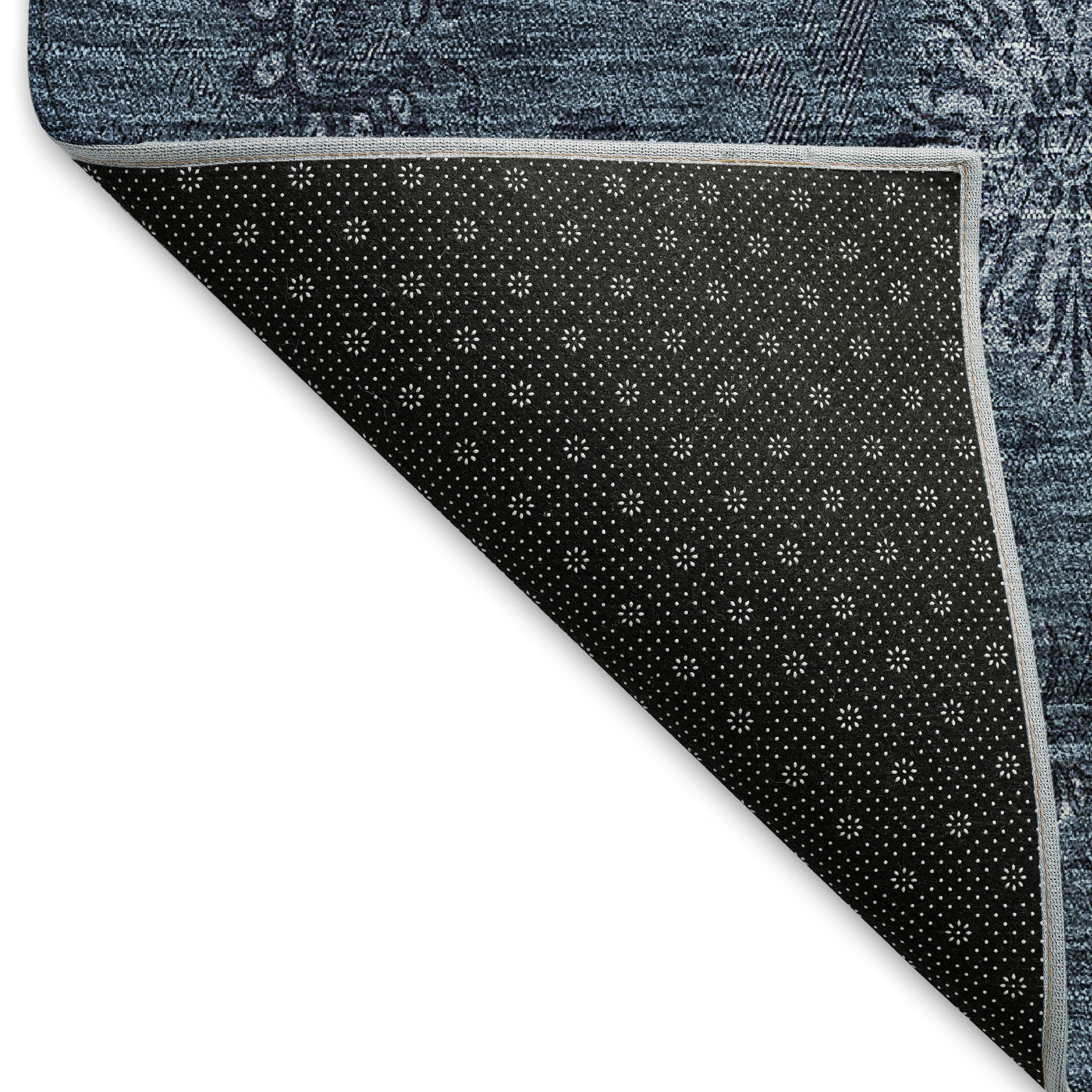 Bangkok Machine Washable Transitional Blue Rug 1'8" x 2'6" #shape_Rectangle