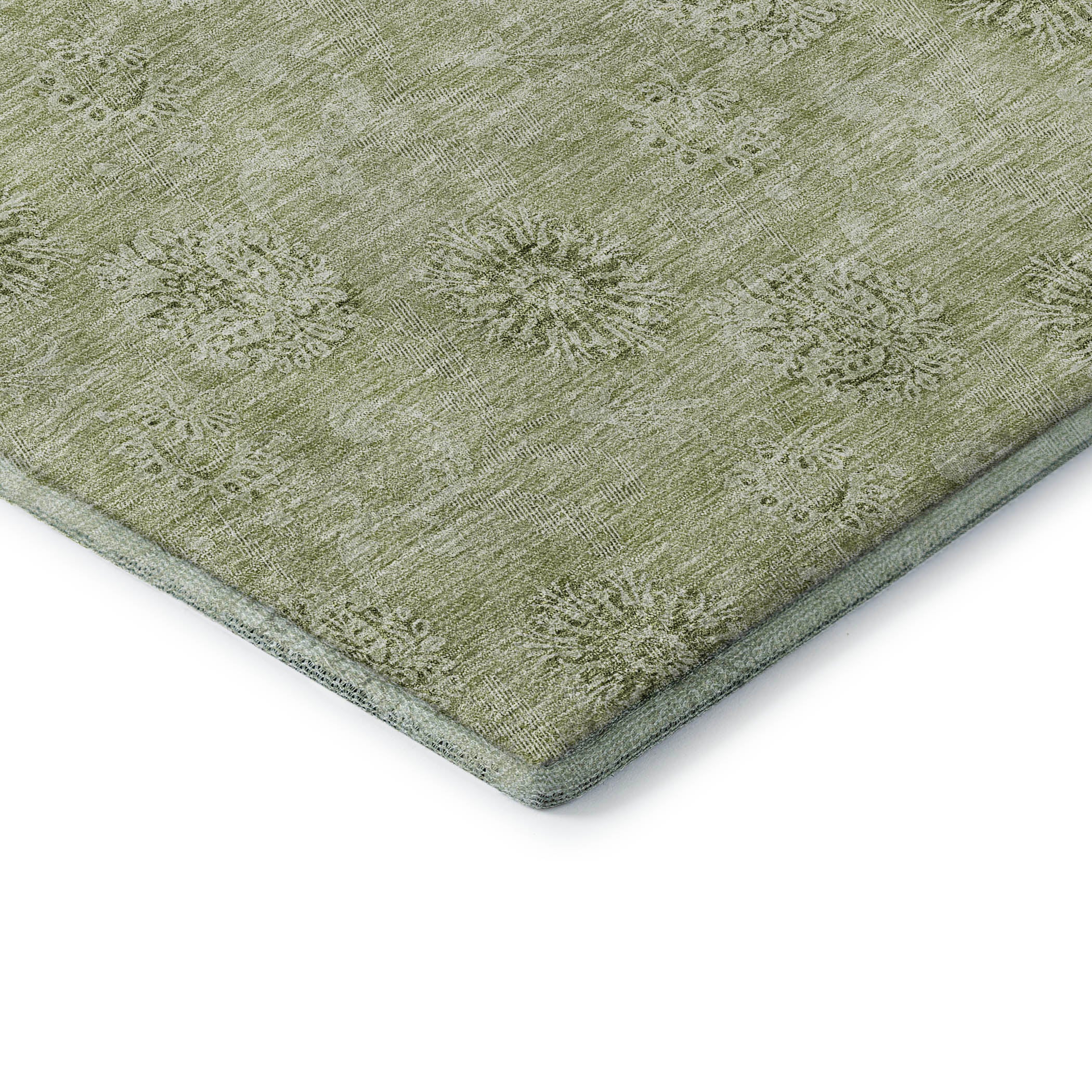 Kyoto Machine Washable Transitional Sage Green Rug 1'8" x 2'6" #shape_Rectangle