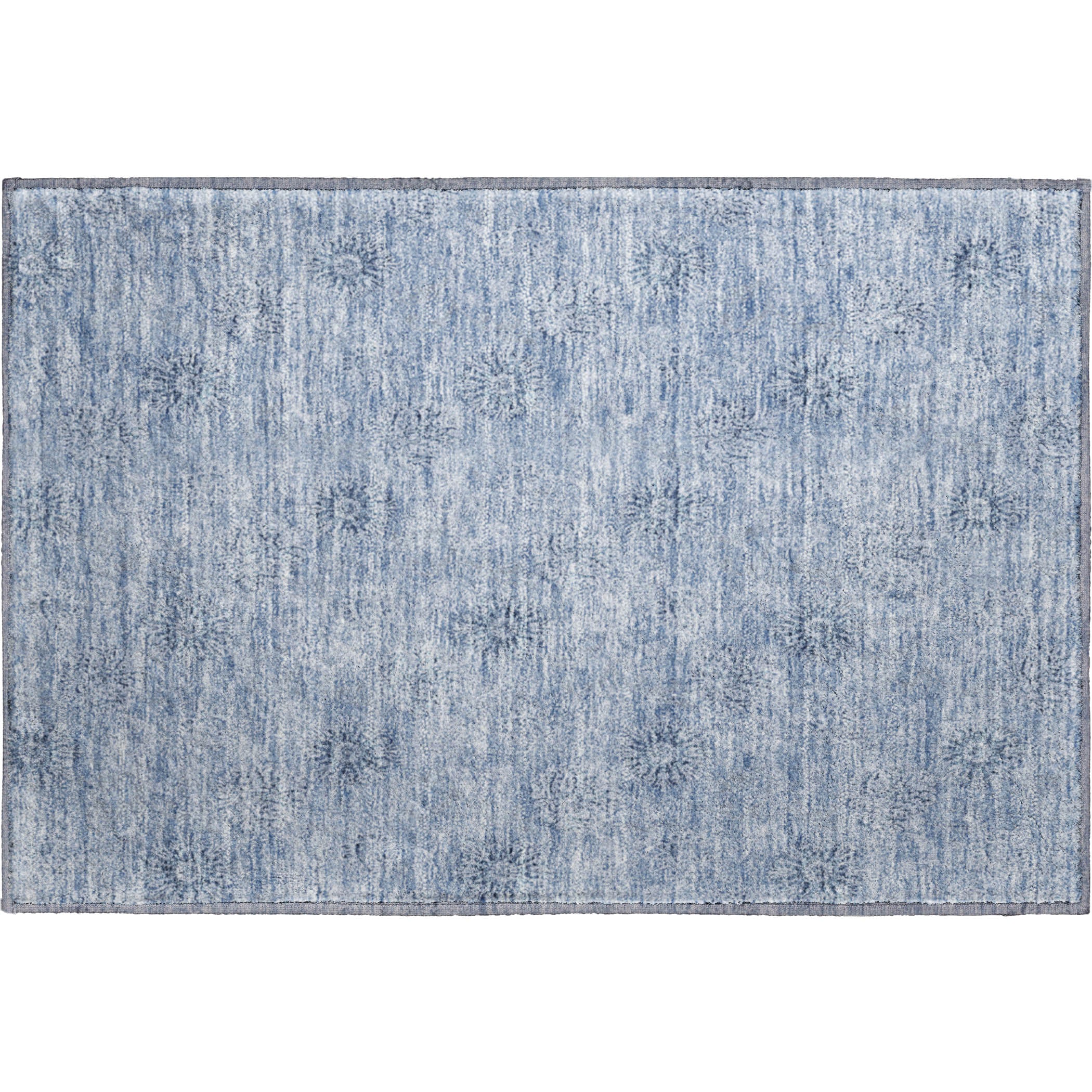 Kyoto Machine Washable Transitional Sky Blue Rug 1'8" x 2'6" #shape_Rectangle