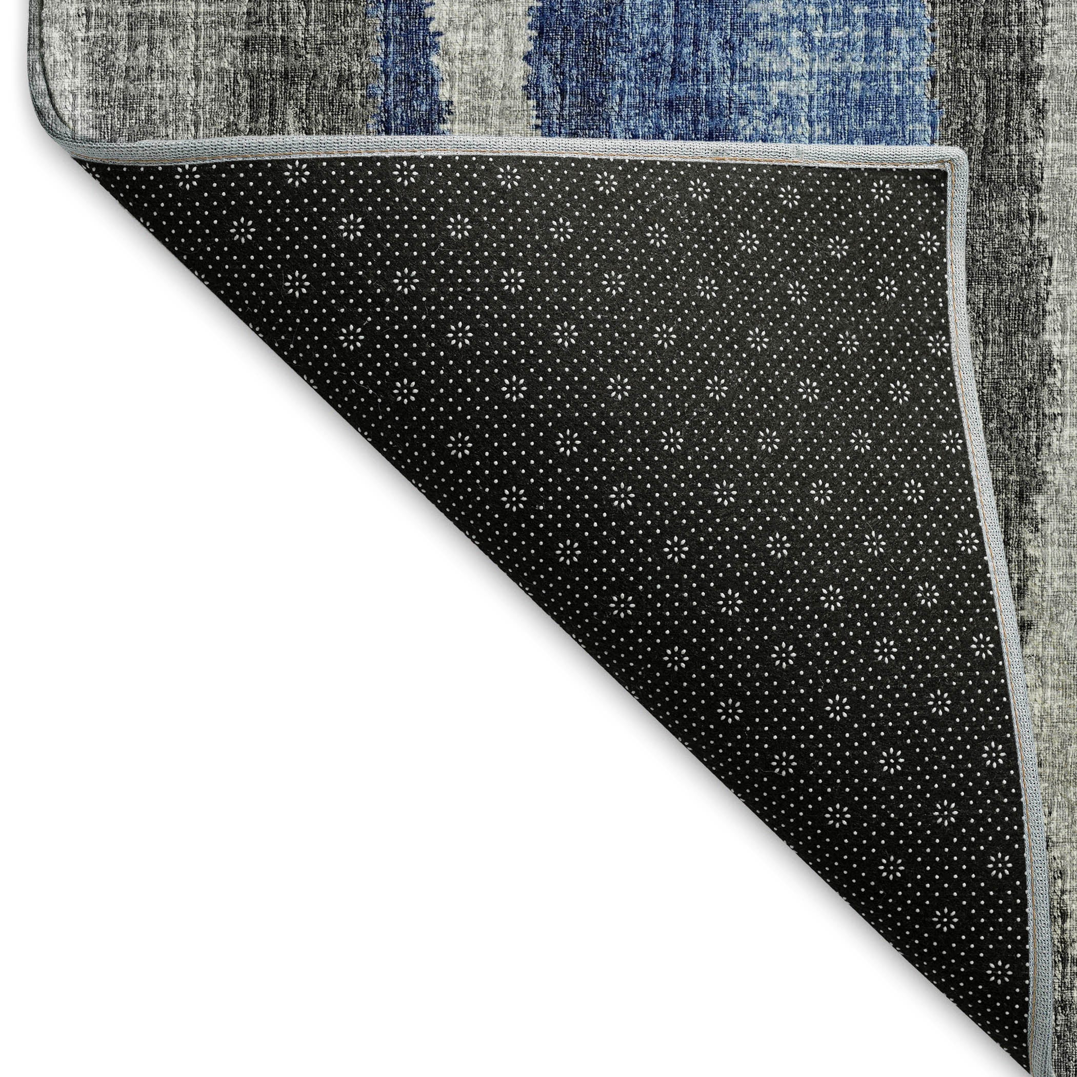 Rome Machine Washable Transitional Blue Rug 1'8" x 2'6" #shape_Rectangle