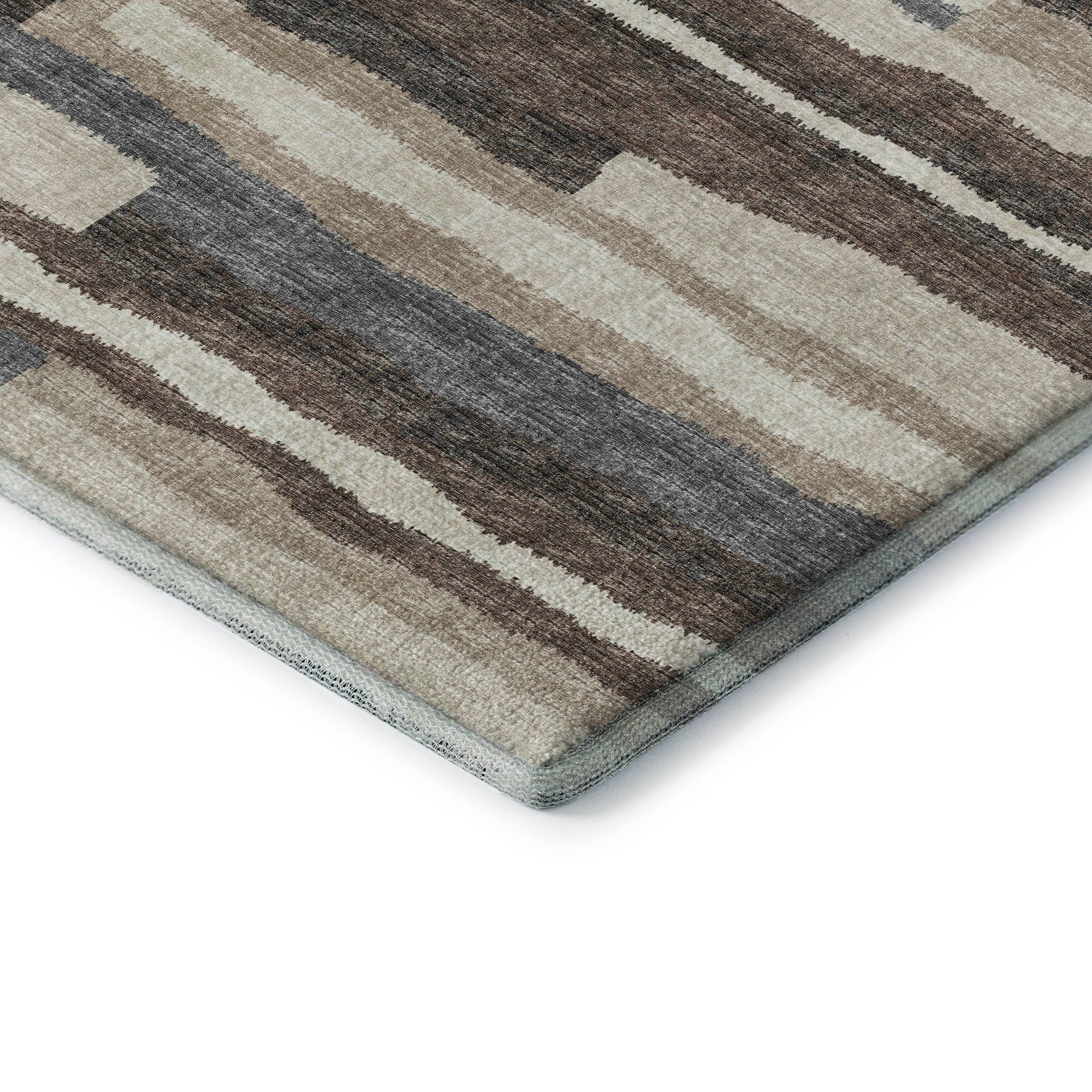 Rome Machine Washable Transitional Earth Brown Rug 1'8" x 2'6" #shape_Rectangle