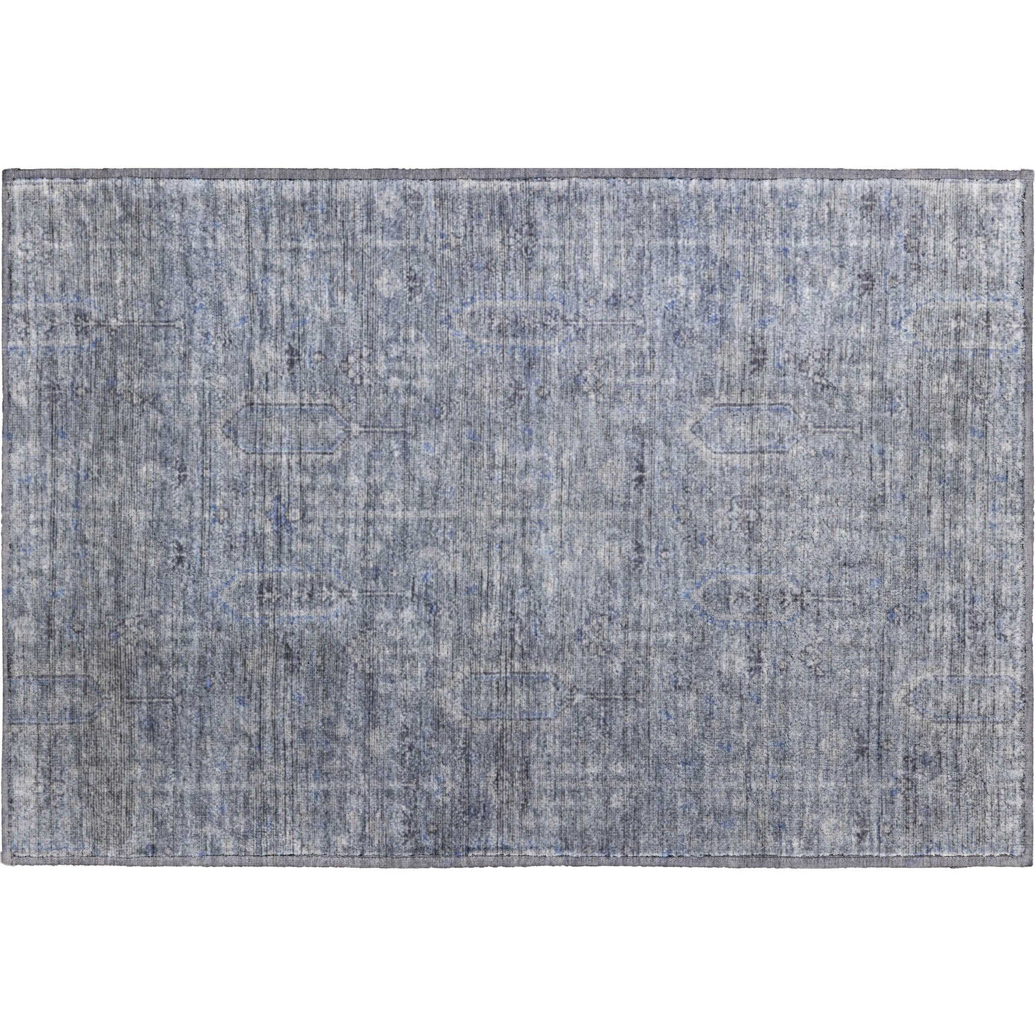 Lima Machine Washable Transitional Blue Rug 1'8" x 2'6" #shape_Rectangle
