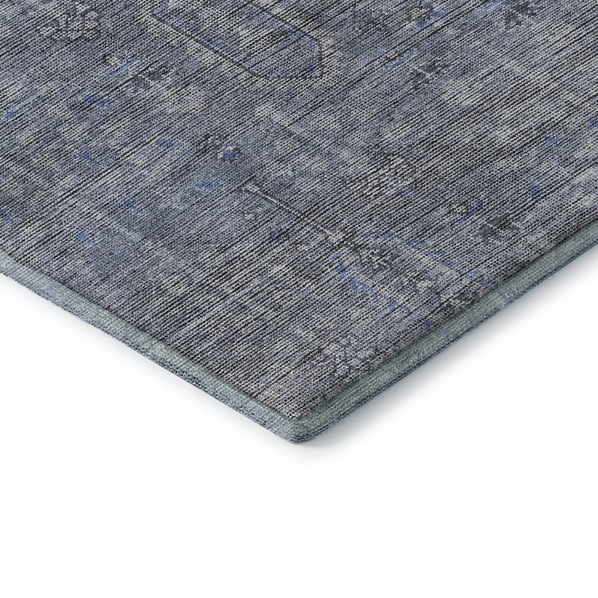 Lima Machine Washable Transitional Blue Rug 1'8" x 2'6" #shape_Rectangle