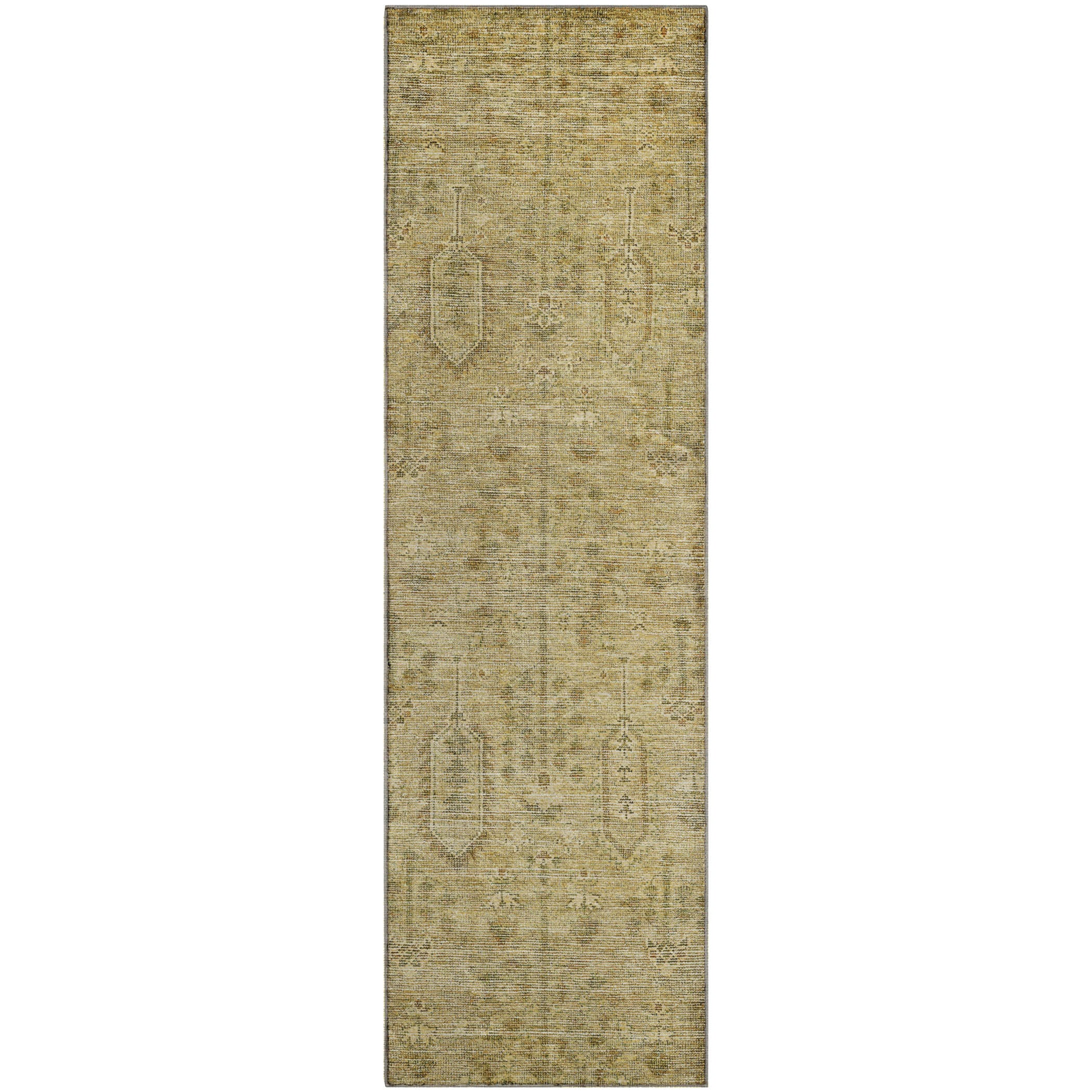 Lima Machine Washable Transitional Gold Rug 2'3" x 7'6" #shape_Runner