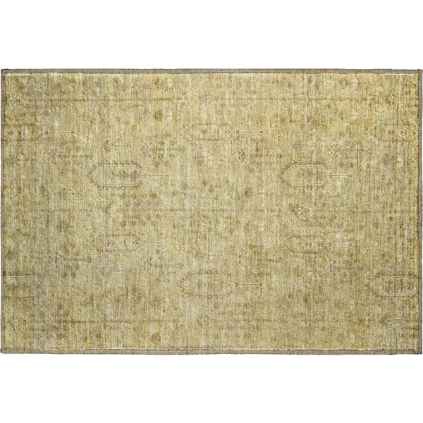 Lima Machine Washable Transitional Gold Rug 1'8" x 2'6"