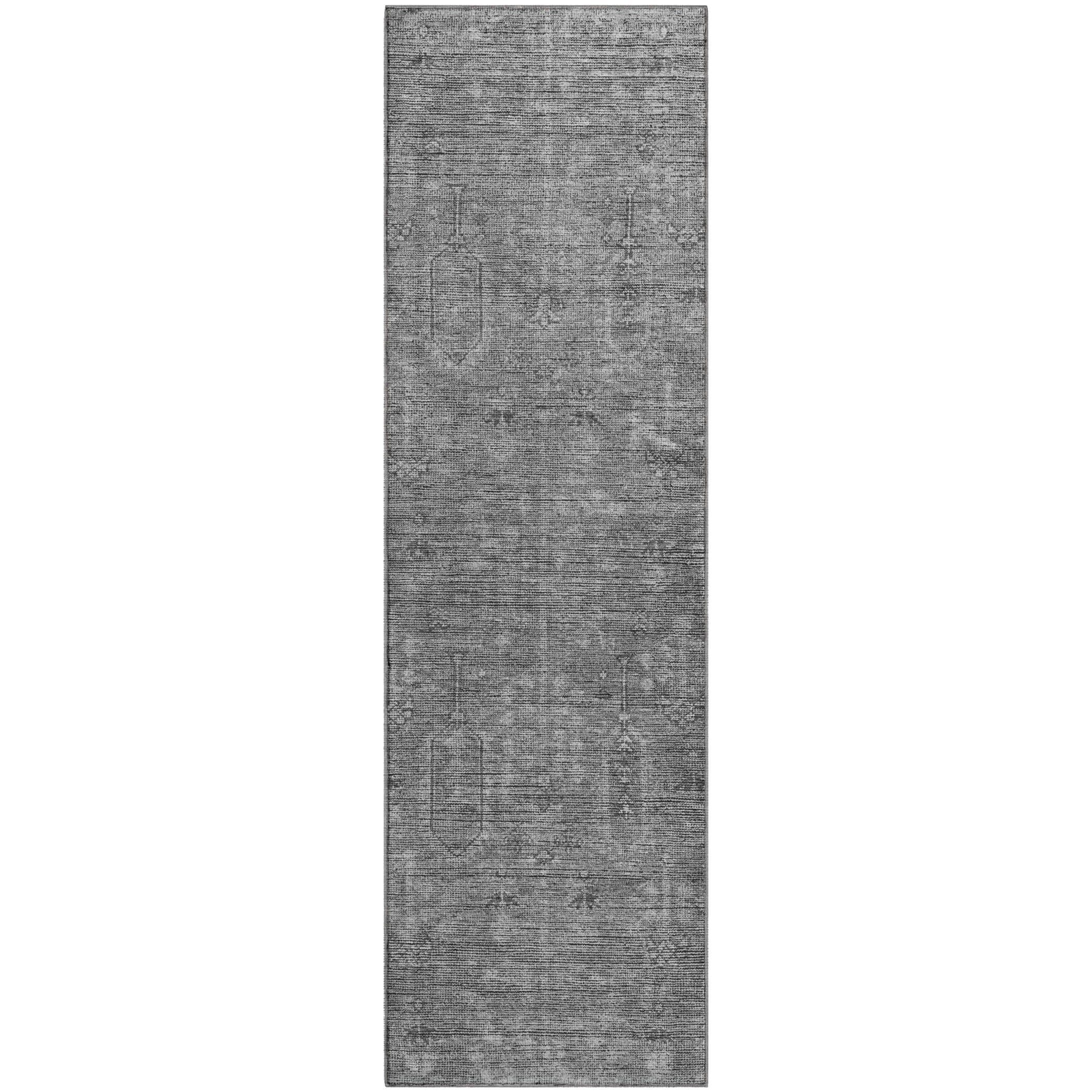 Lima Machine Washable Transitional Gray Rug 2'3" x 7'6" #shape_Runner
