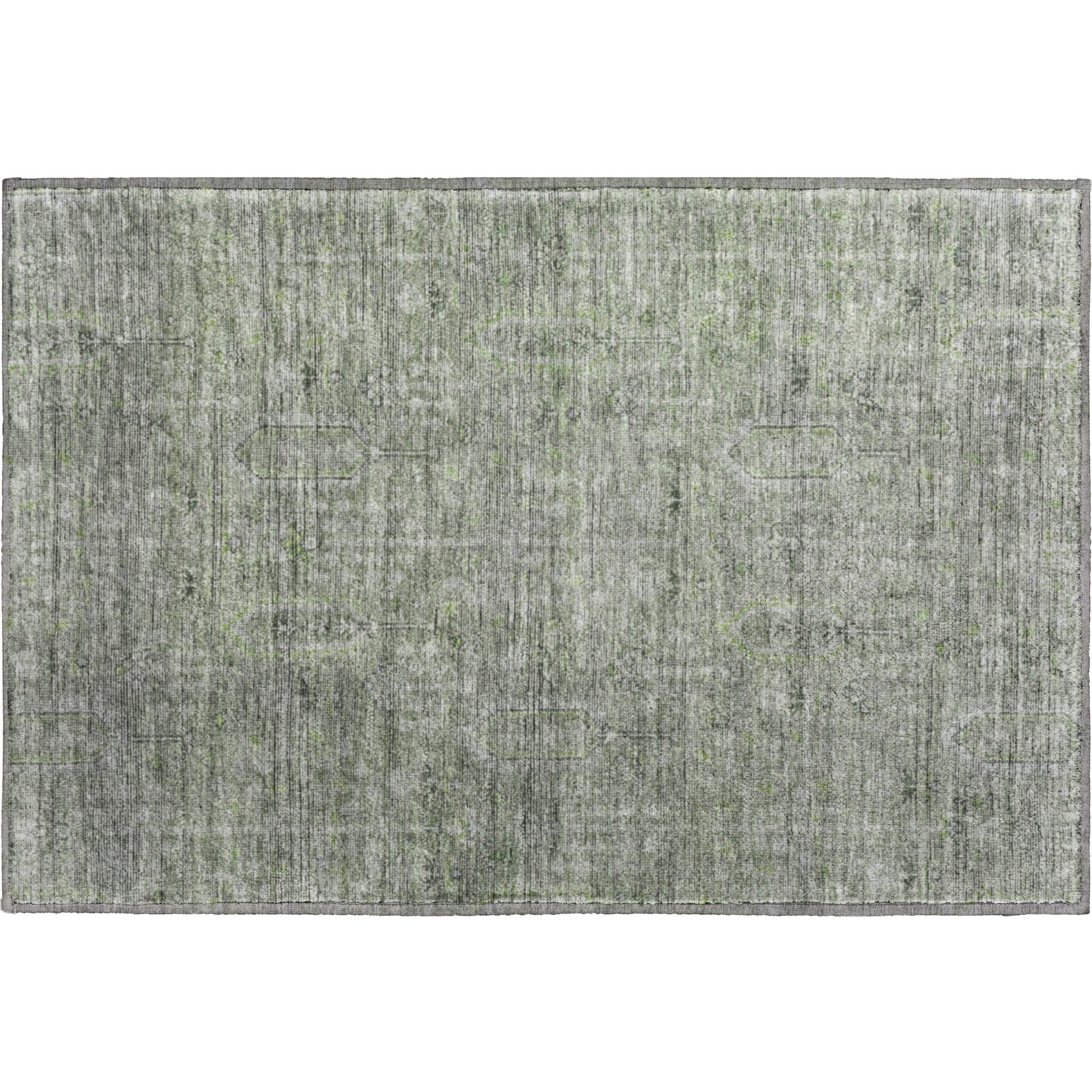 Lima Machine Washable Transitional Green Rug 1'8" x 2'6" #shape_Rectangle