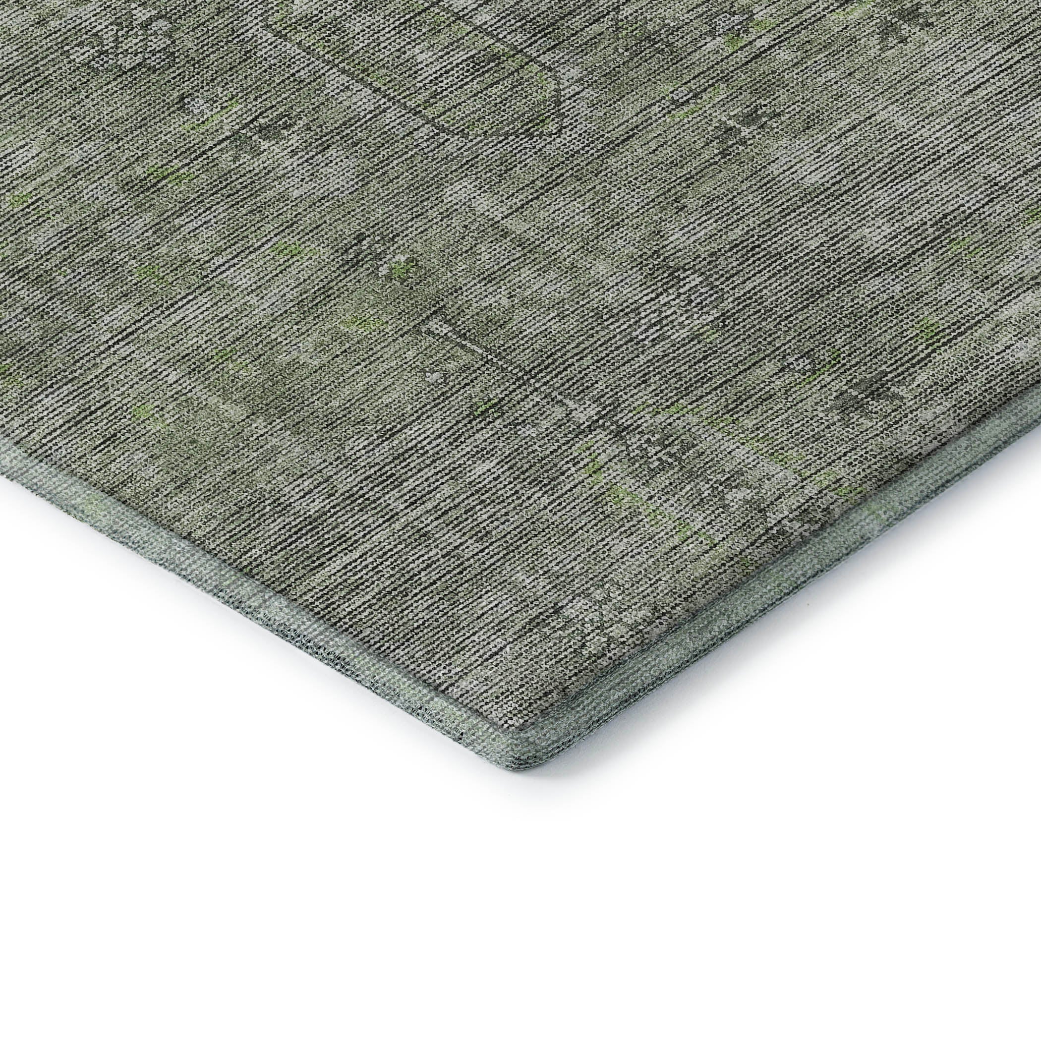 Lima Machine Washable Transitional Green Rug 1'8" x 2'6" #shape_Rectangle