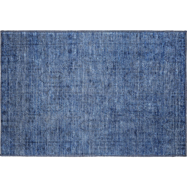 Lima Machine Washable Transitional Navy Blue Rug 1'8" x 2'6"