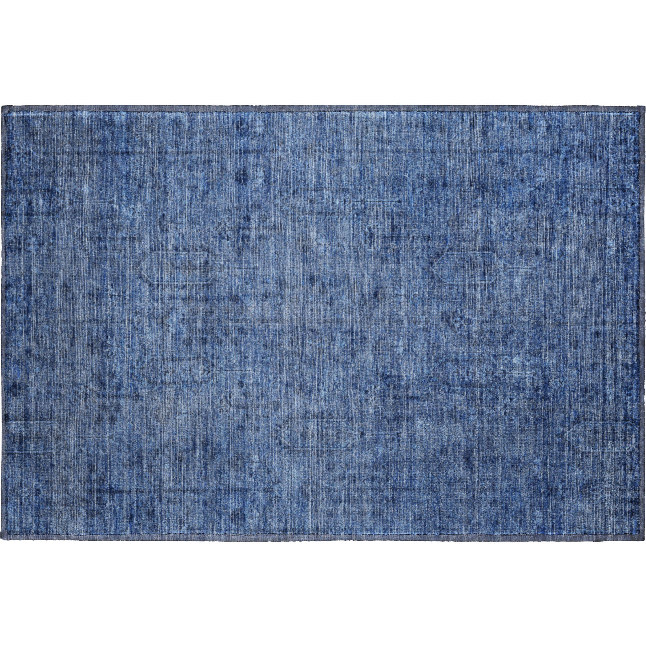 Lima Machine Washable Transitional Navy Blue Rug 1'8" x 2'6" #shape_Rectangle