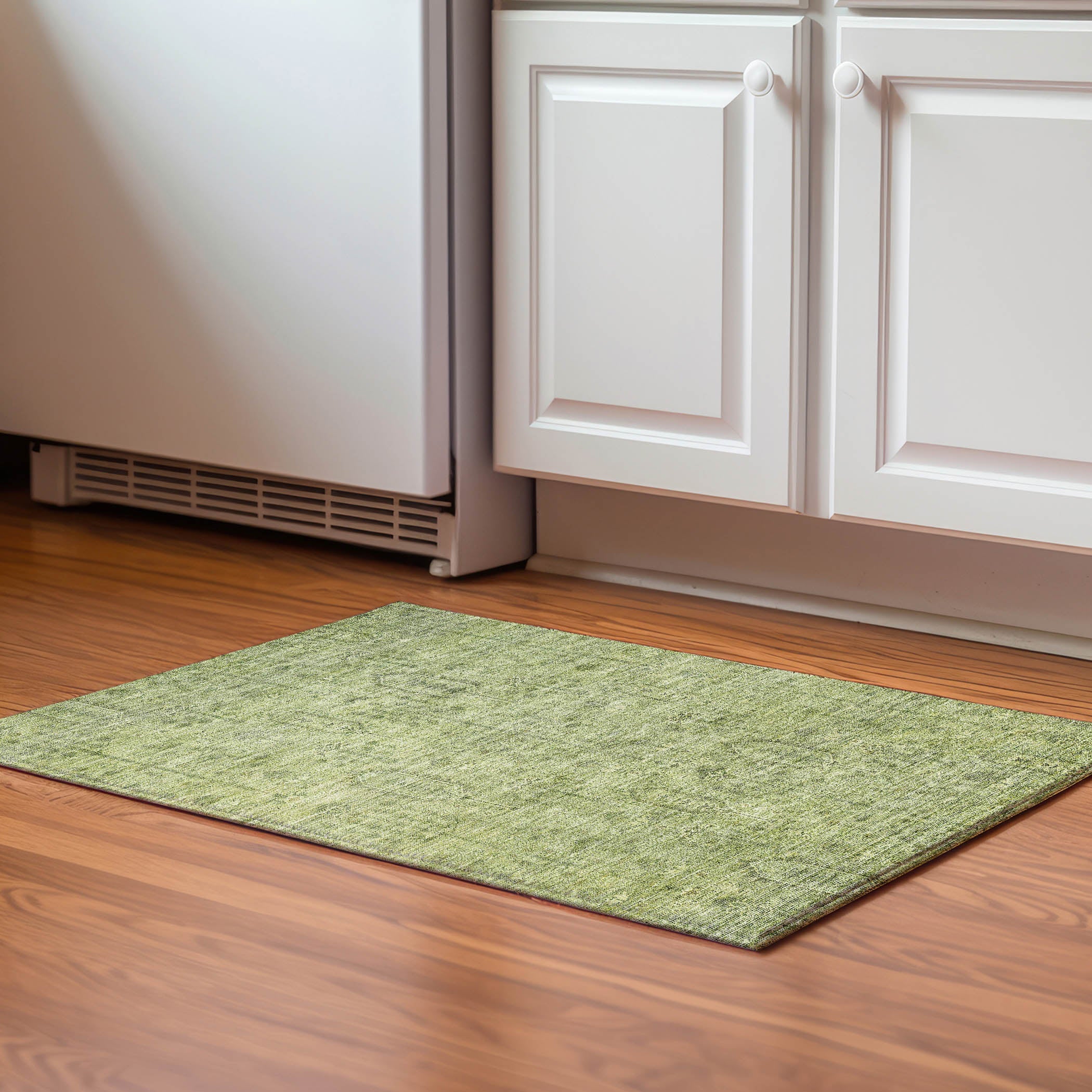 Lima Machine Washable Transitional Sage Green Rug 1'8" x 2'6" #shape_Rectangle