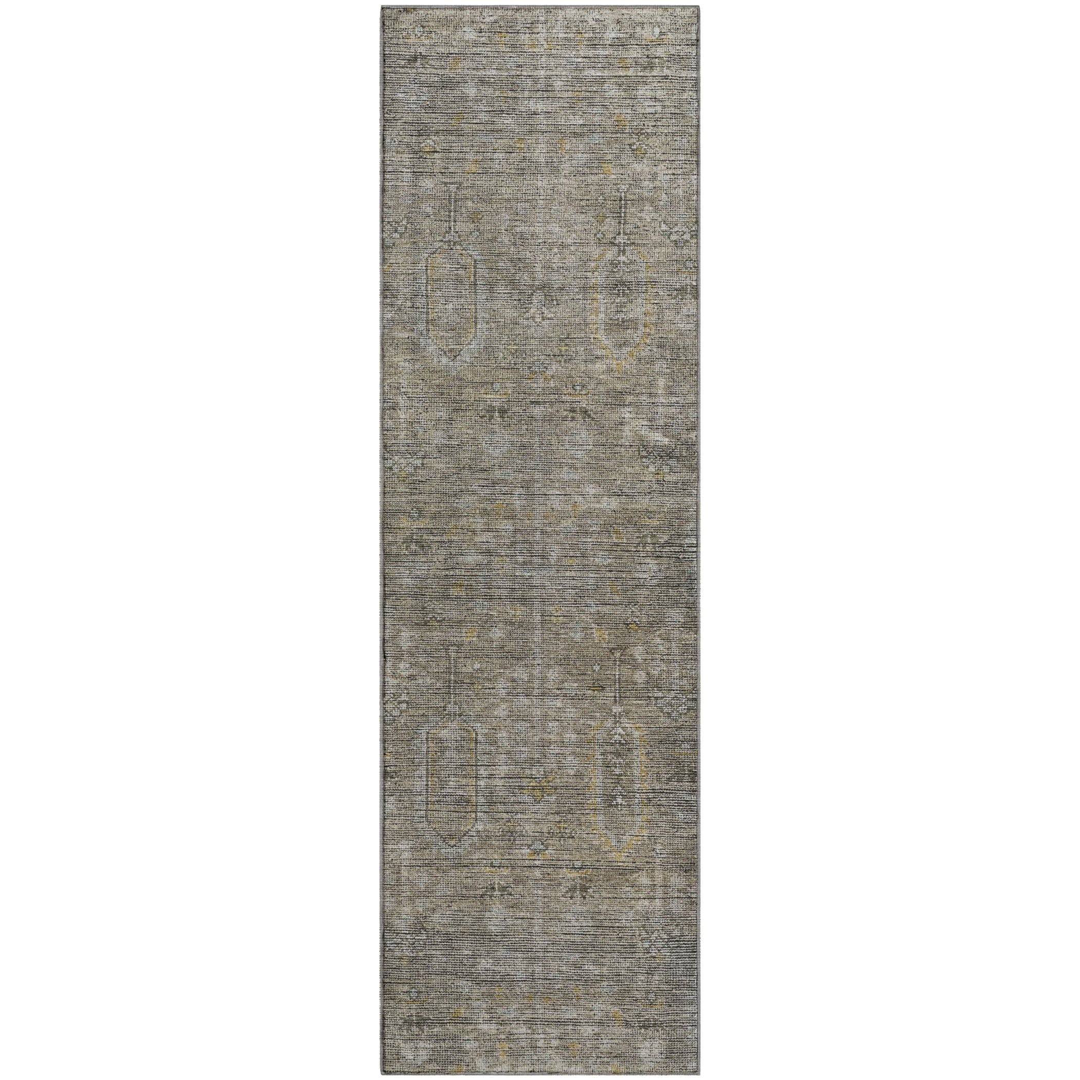 Lima Machine Washable Transitional Taupe Brown Rug 2'3" x 7'6" #shape_Runner