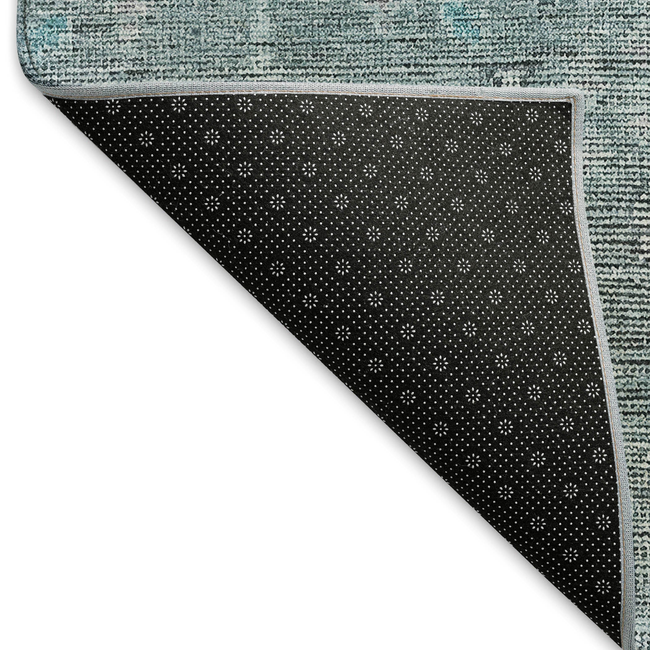 Lima Machine Washable Transitional Teal Rug 1'8" x 2'6" #shape_Rectangle