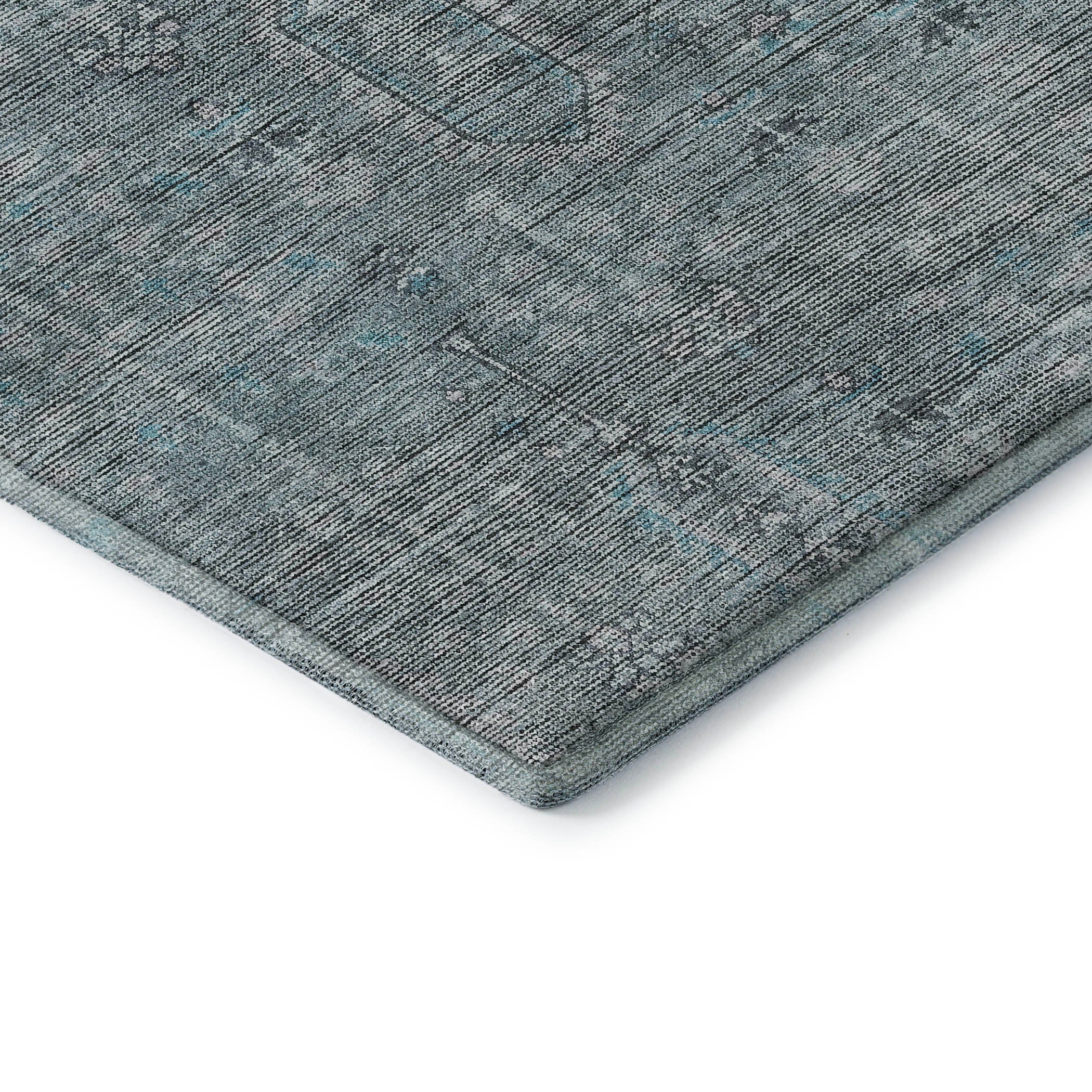 Lima Machine Washable Transitional Teal Rug 1'8" x 2'6" #shape_Rectangle