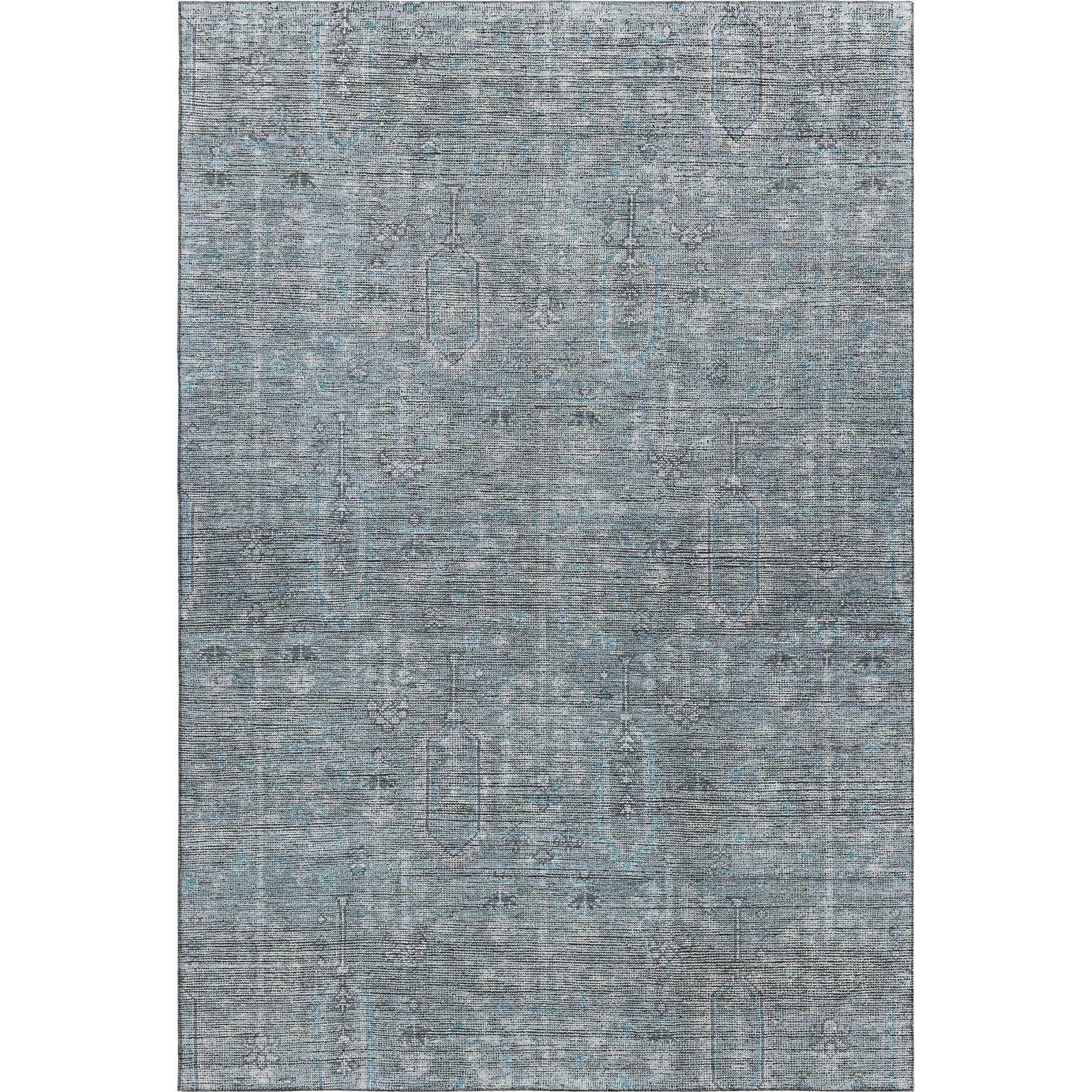 Lima Machine Washable Transitional Teal Rug 2'6" x 3'10" #shape_Rectangle
