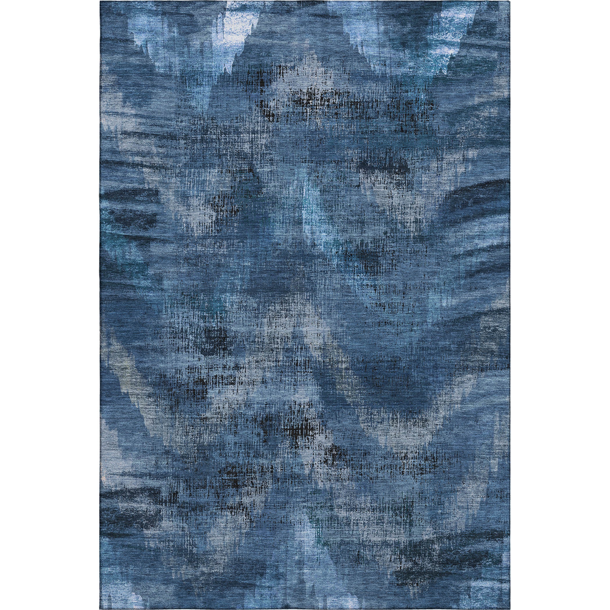 Istanbul Machine Washable Transitional Blue Rug 2'6" x 3'10" #shape_Rectangle