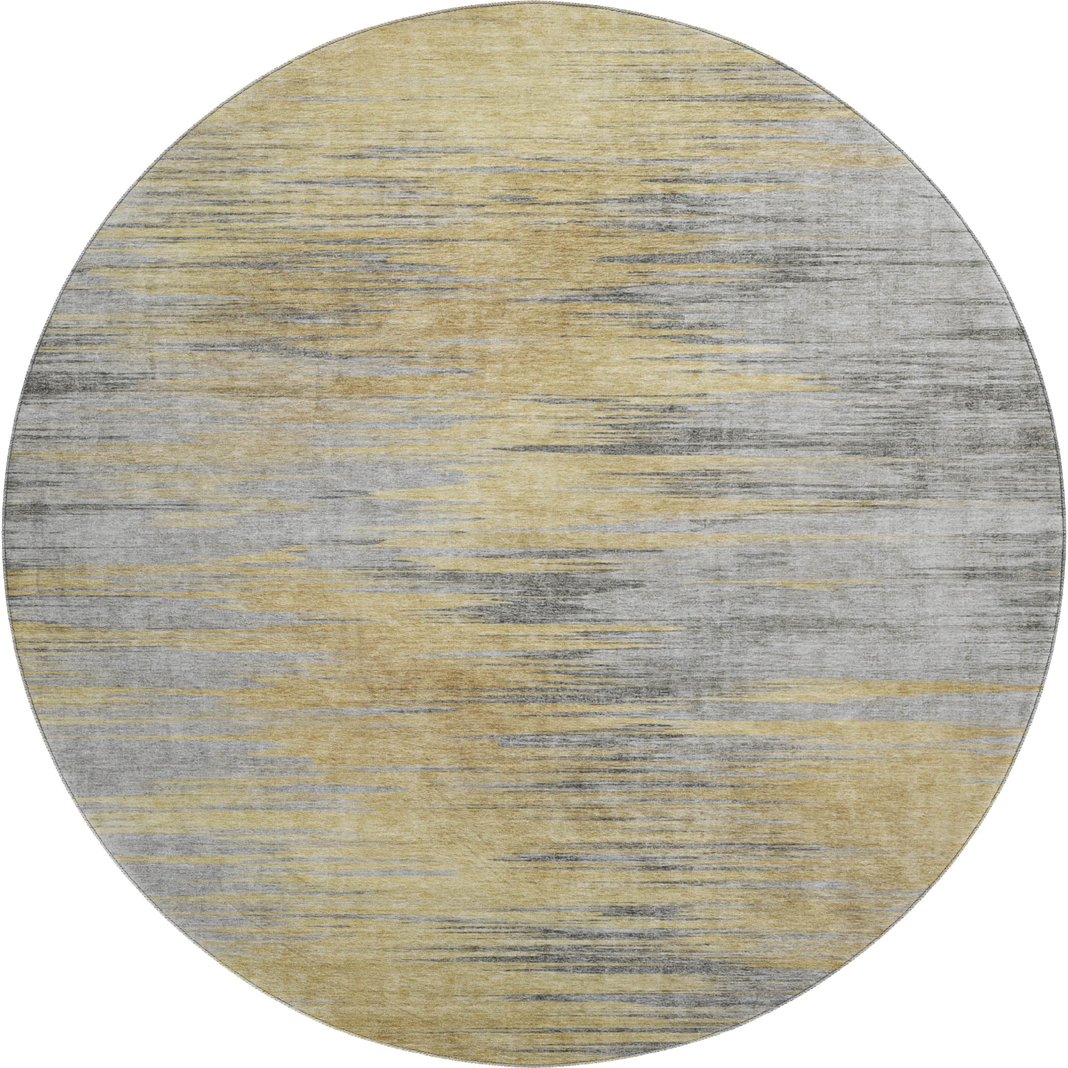 Bogota Machine Washable Transitional Gold Rug 8' x 8' #shape_Round