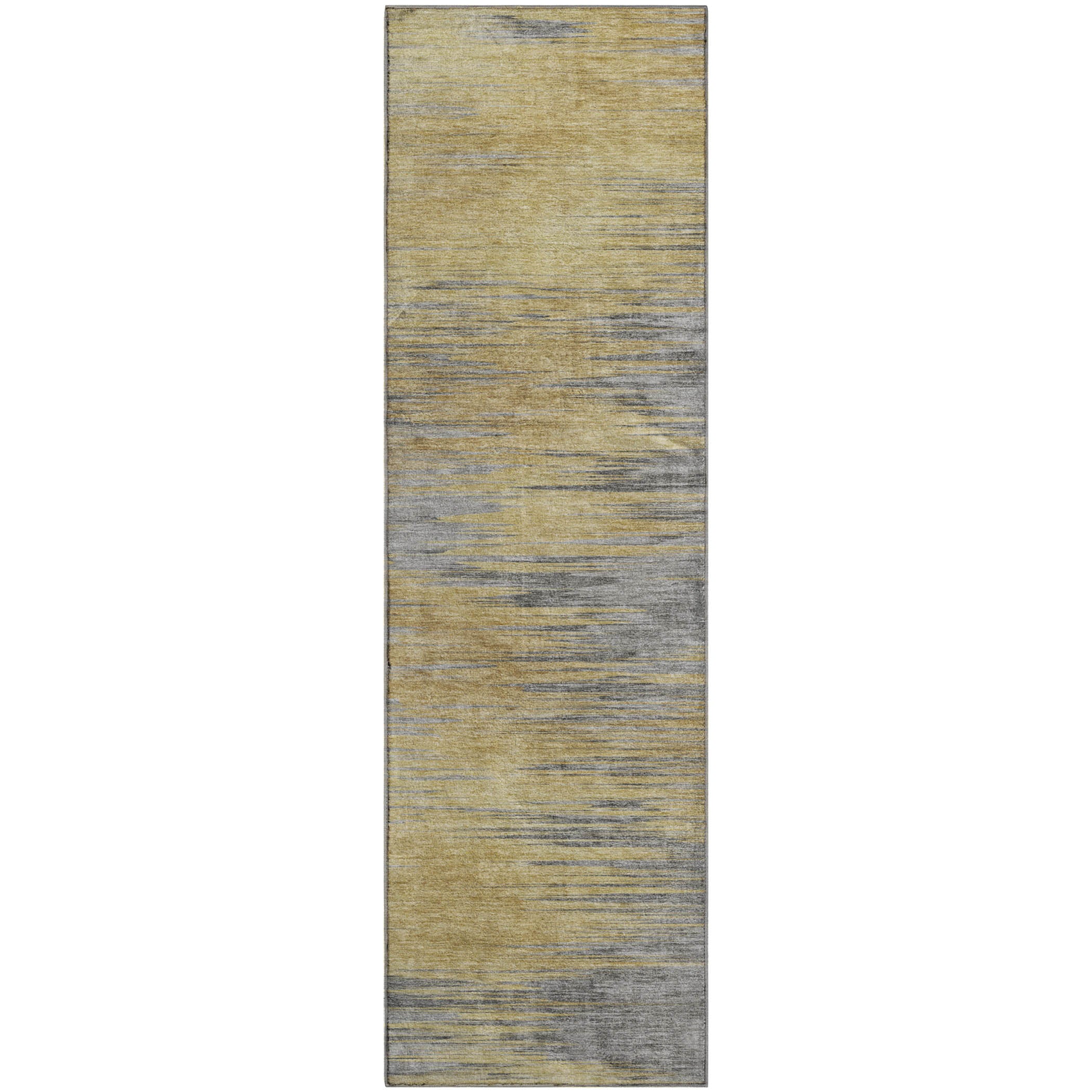 Bogota Machine Washable Transitional Gold Rug 2'3" x 7'6" #shape_Runner