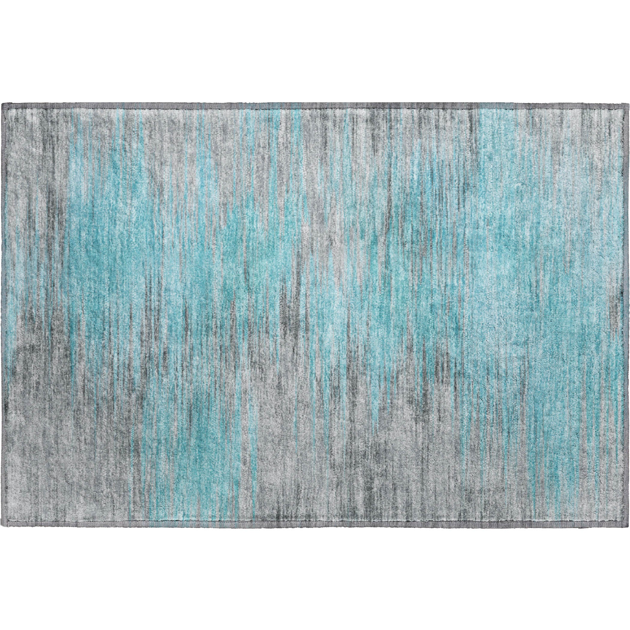 Bogota Machine Washable Transitional Teal Rug 1'8" x 2'6" #shape_Rectangle