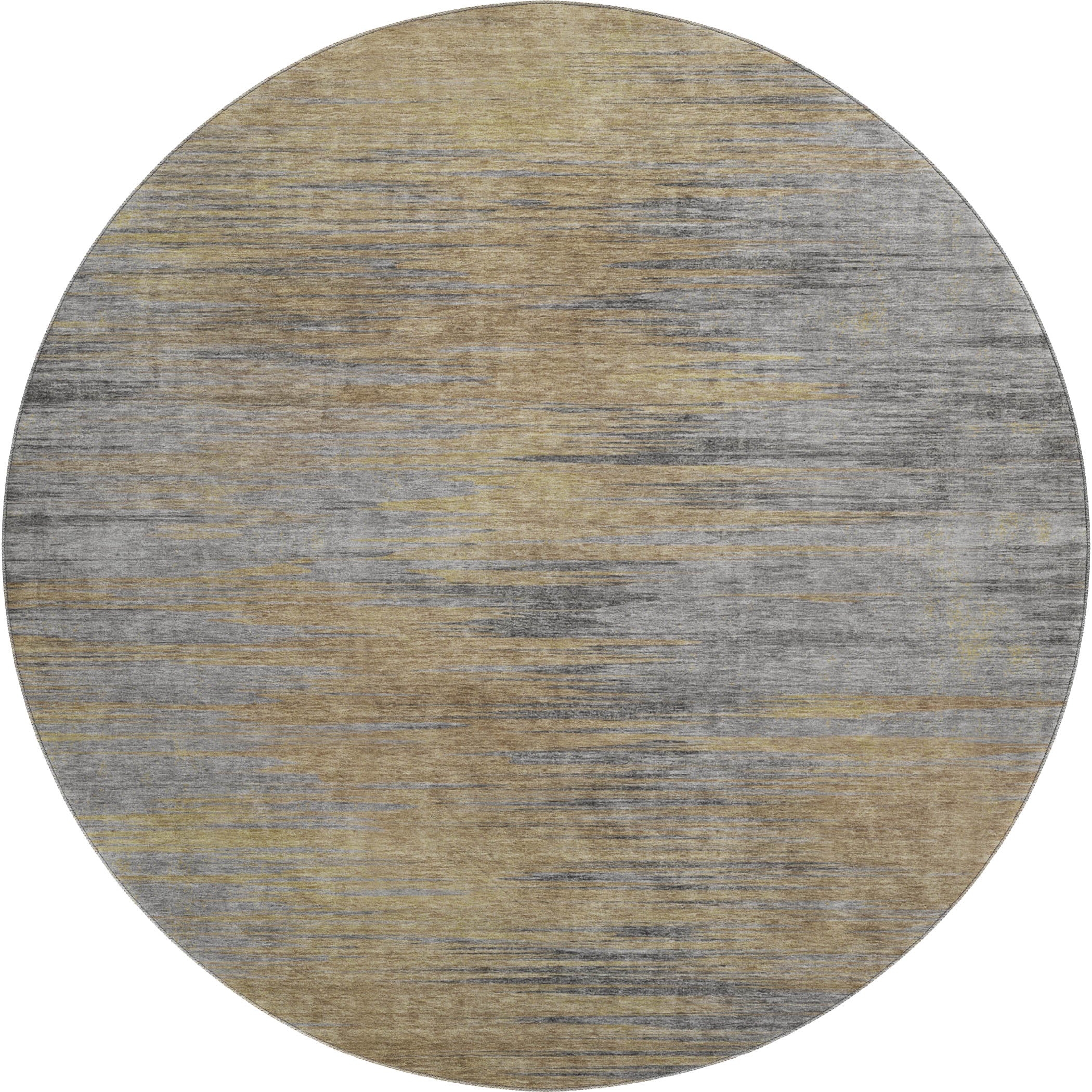 Tallinn Machine Washable Transitional Brown Rug 8' x 8' #shape_Round