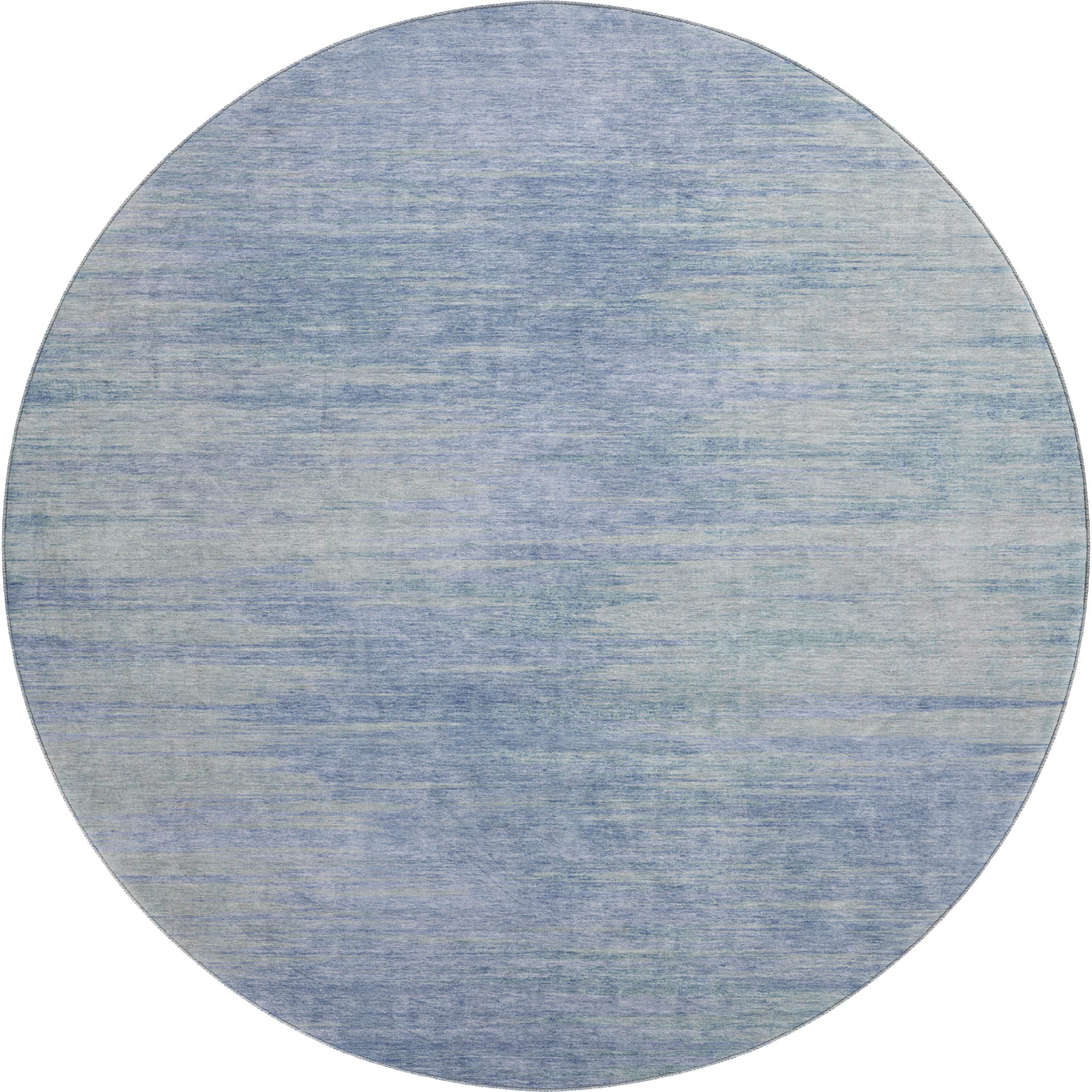 Tallinn Machine Washable Transitional Denim Blue Rug 8' x 8' #shape_Round