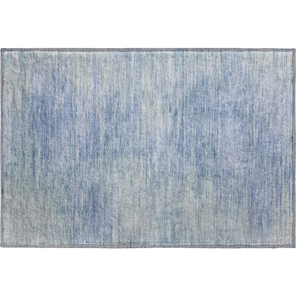 Tallinn Machine Washable Transitional Denim Blue Rug 1'8" x 2'6"