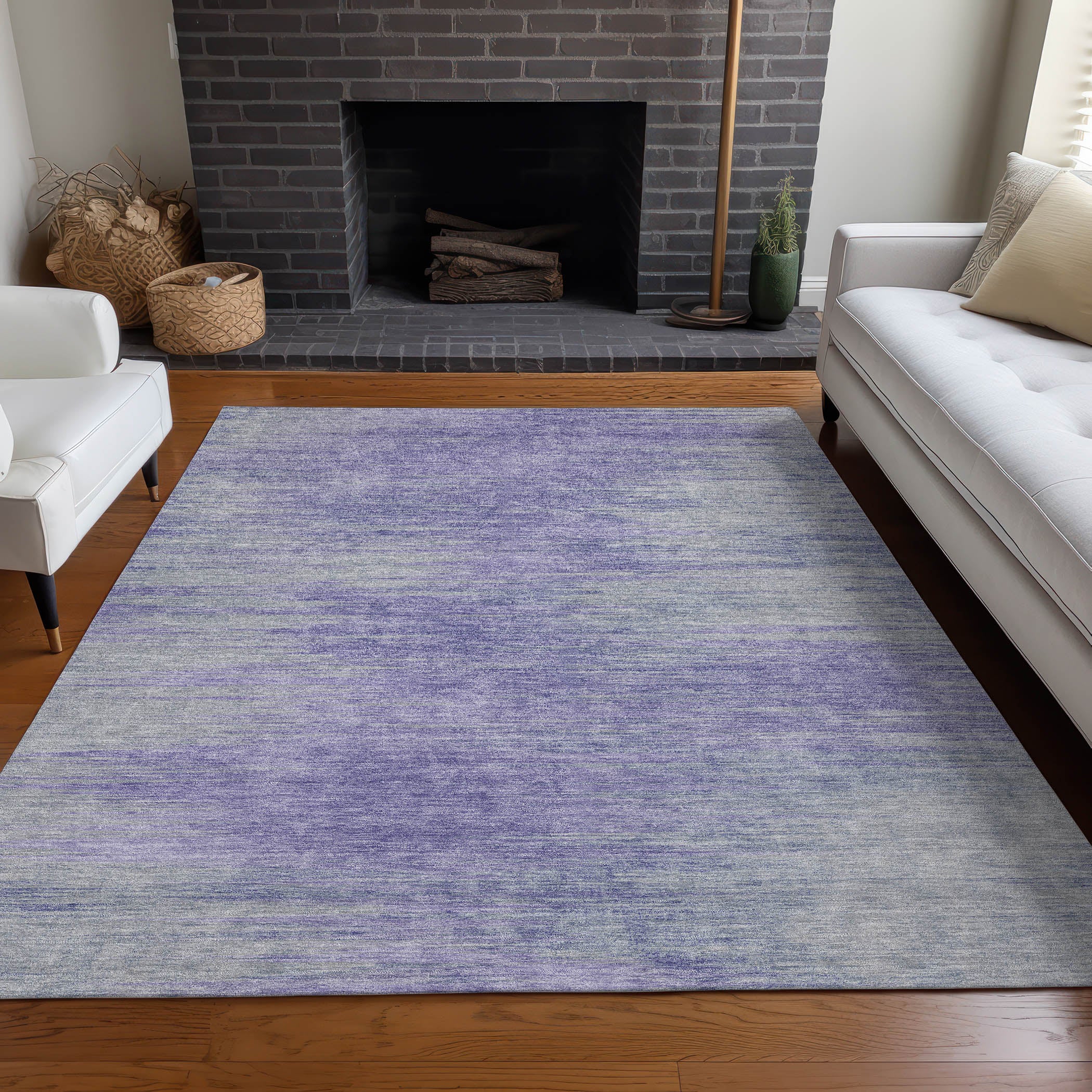 Tallinn Machine Washable Transitional Plum Purple Rug 2'6" x 3'10" #shape_Rectangle
