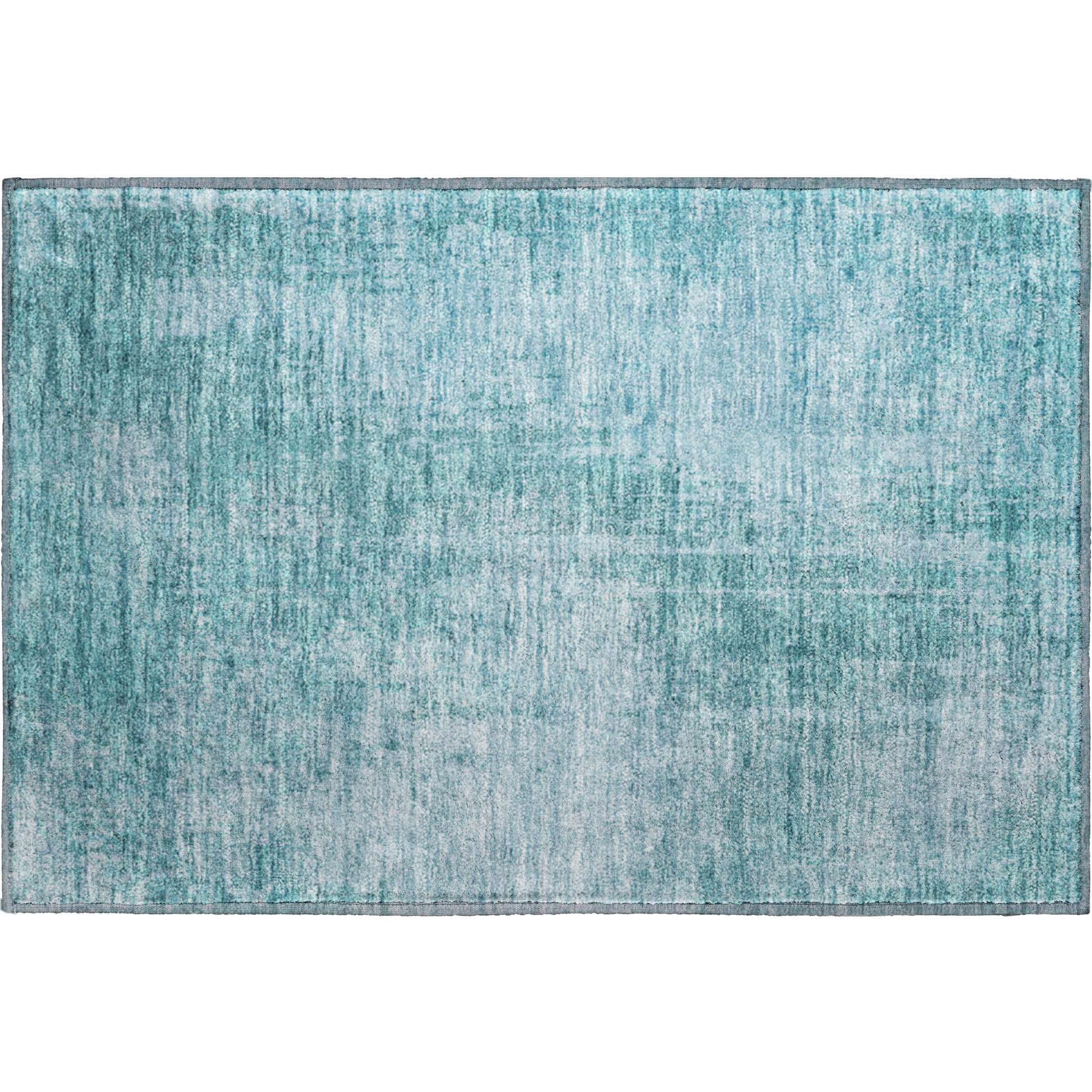 Siena Machine Washable Transitional Aqua Teal Rug 1'8" x 2'6" #shape_Rectangle