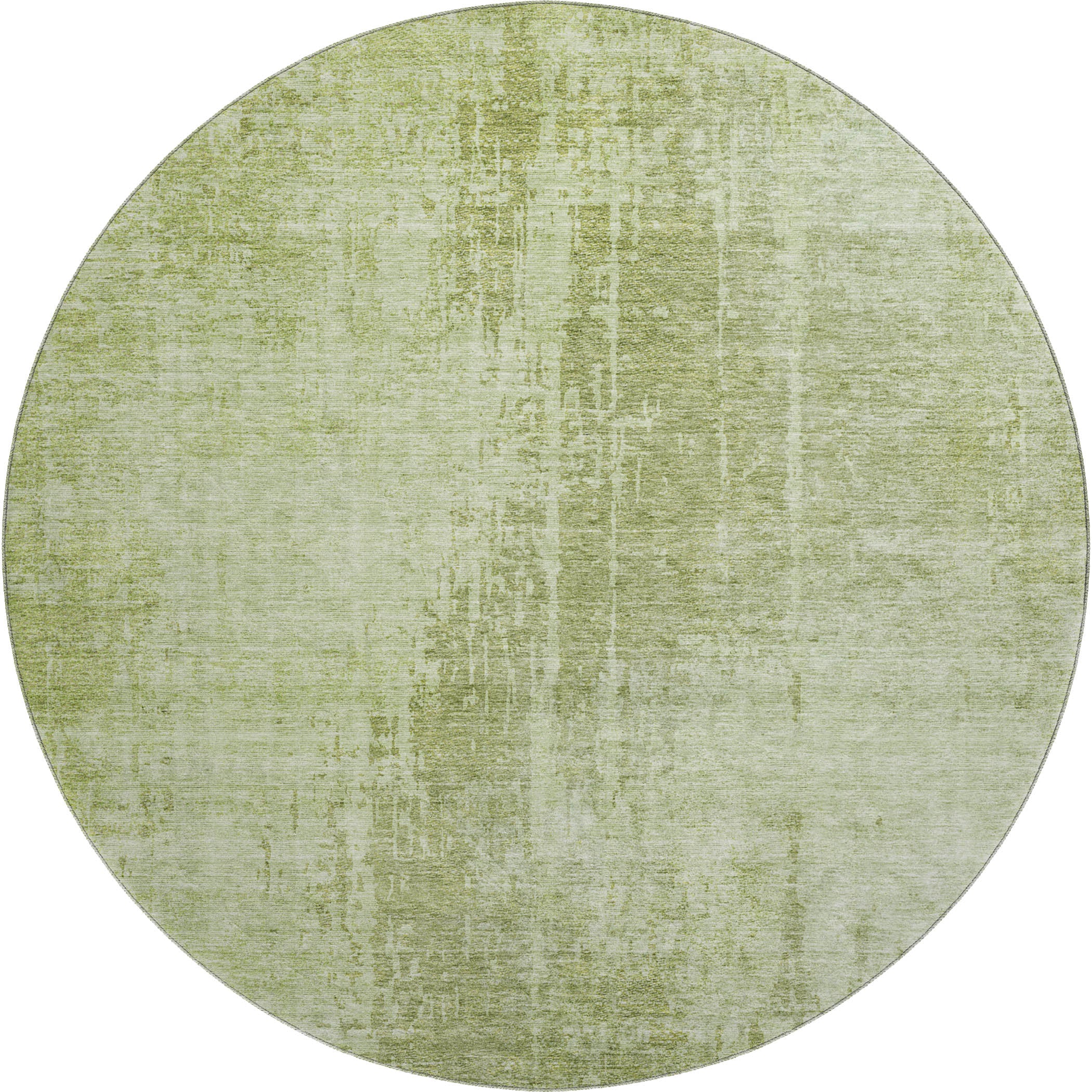 Siena Machine Washable Transitional Sage Green Rug 8' x 8' #shape_Round