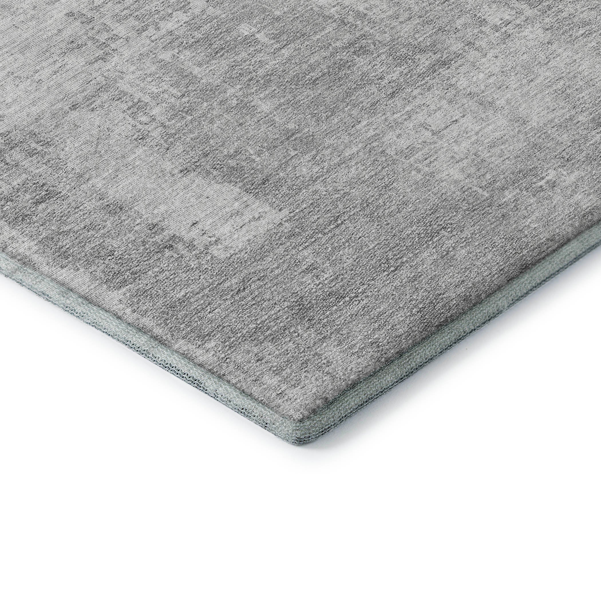 Siena Machine Washable Transitional Silver Gray Rug 1'8" x 2'6" #shape_Rectangle