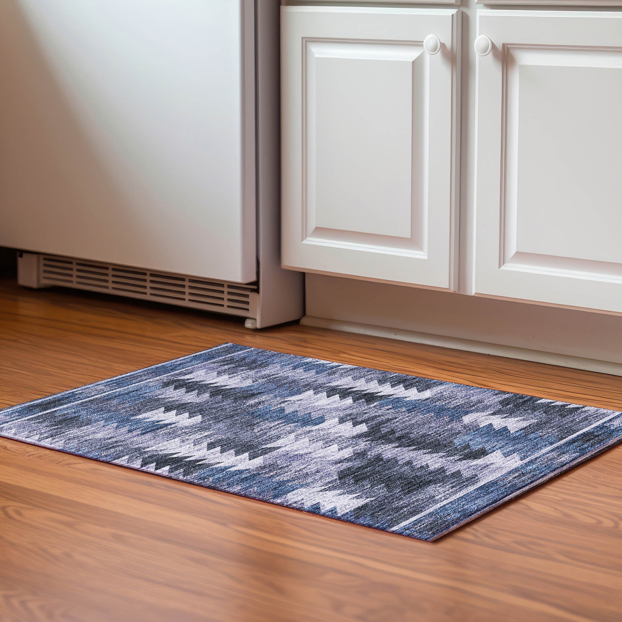 Chiang Mai Machine Washable Transitional Blue Rug 1'8" x 2'6" #shape_Rectangle