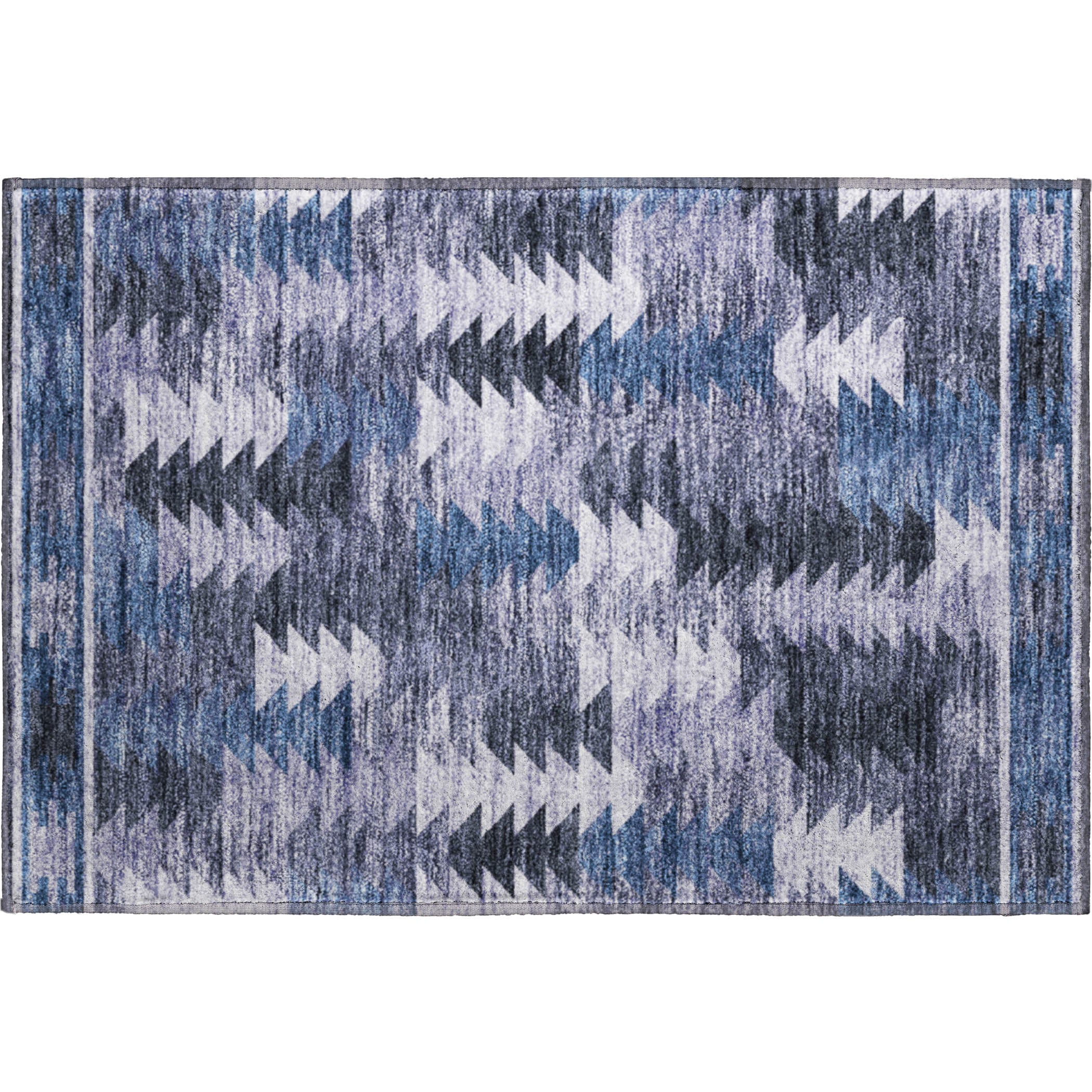 Chiang Mai Machine Washable Transitional Blue Rug 1'8" x 2'6" #shape_Rectangle