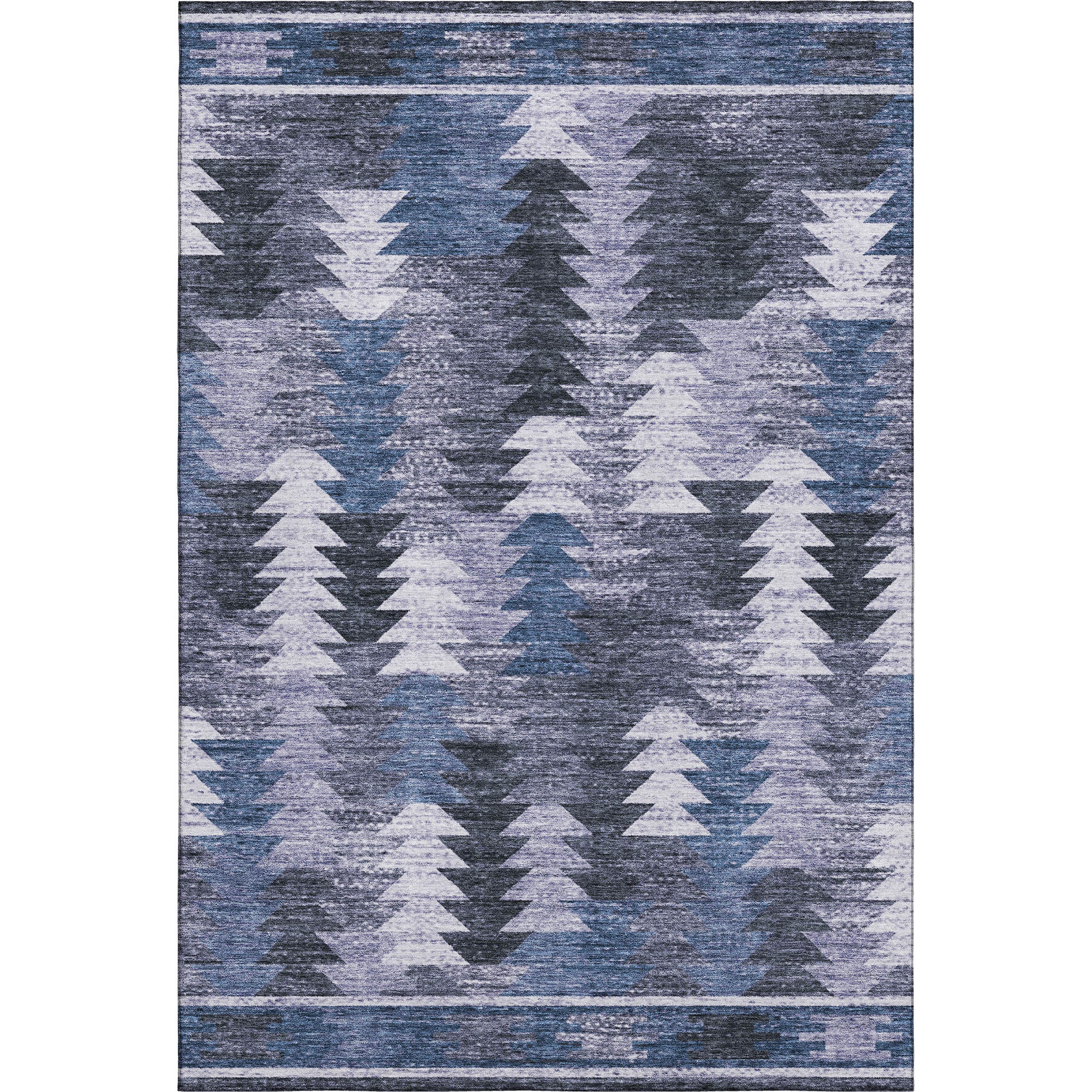 Chiang Mai Machine Washable Transitional Blue Rug 2'6" x 3'10" #shape_Rectangle