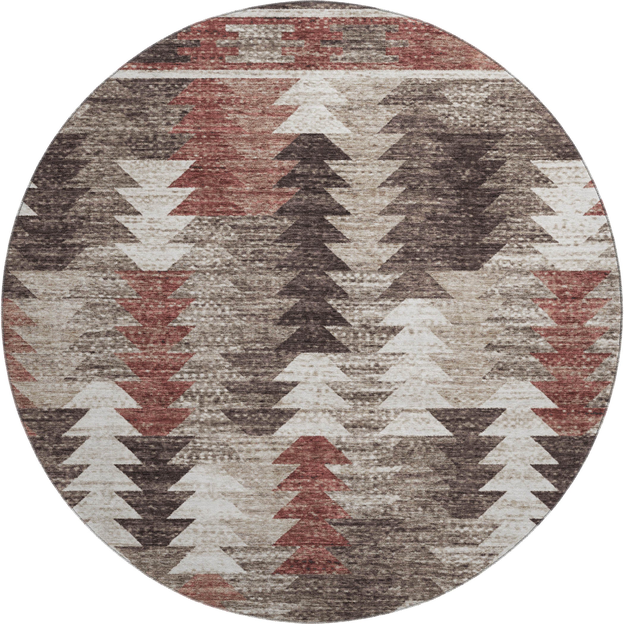 Chiang Mai Machine Washable Transitional Chocolate Brown Rug 8' x 8' #shape_Round
