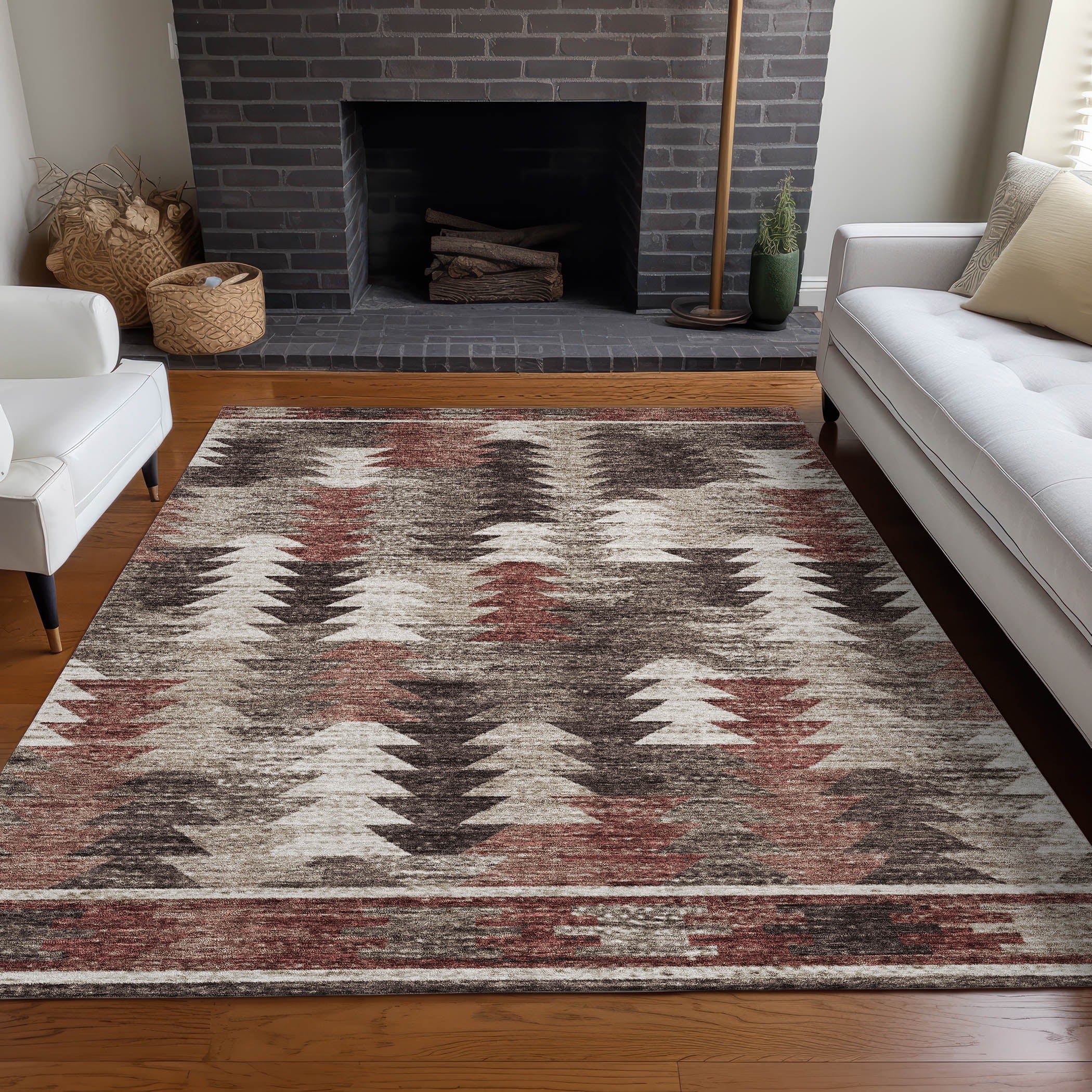 Chiang Mai Machine Washable Transitional Chocolate Brown Rug 2'6" x 3'10" #shape_Rectangle