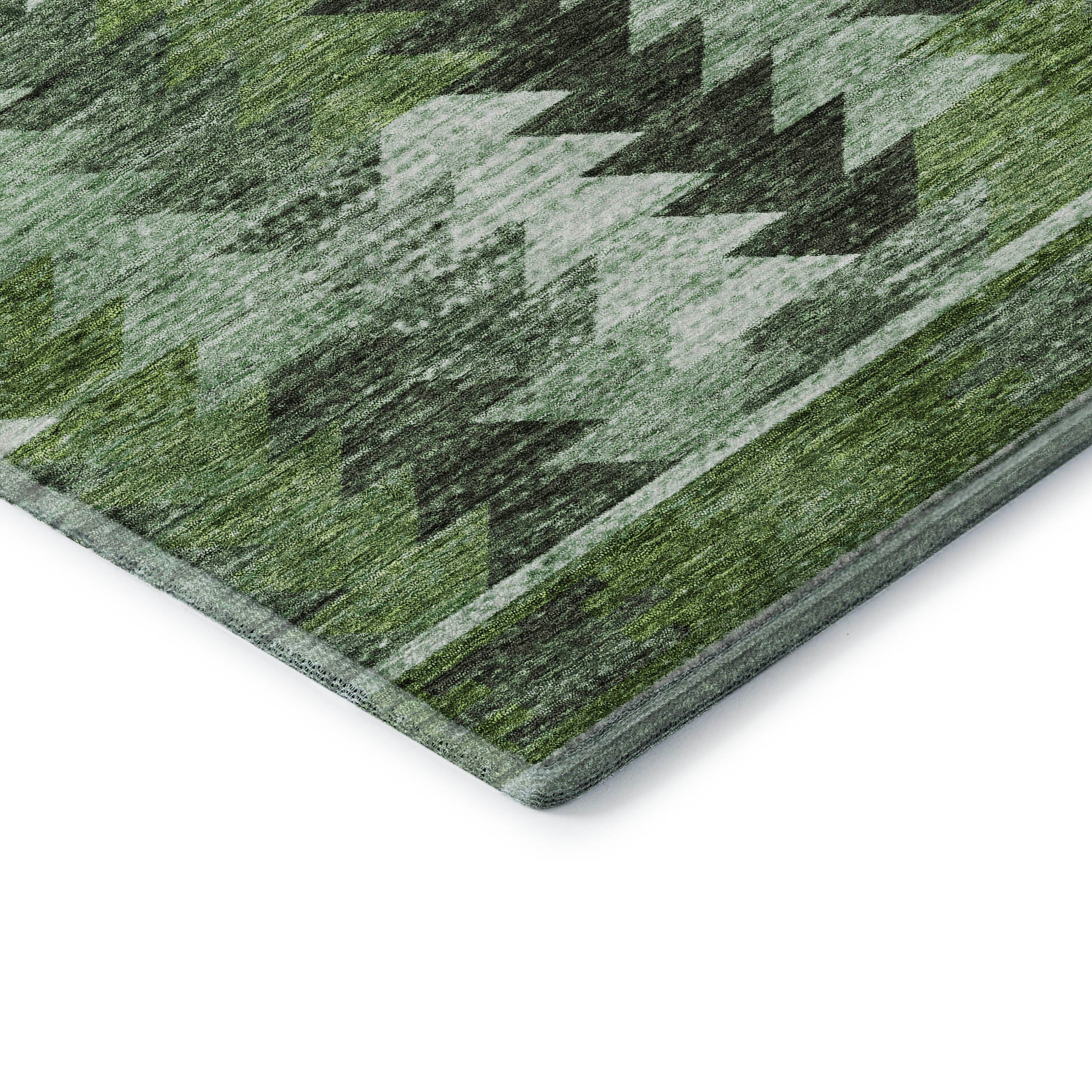 Chiang Mai Machine Washable Transitional Olive Green Rug 1'8" x 2'6" #shape_Rectangle