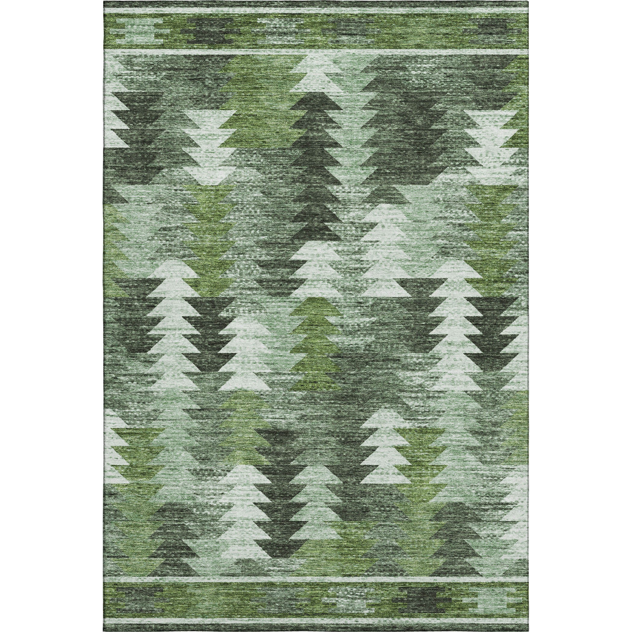 Chiang Mai Machine Washable Transitional Olive Green Rug 2'6" x 3'10" #shape_Rectangle
