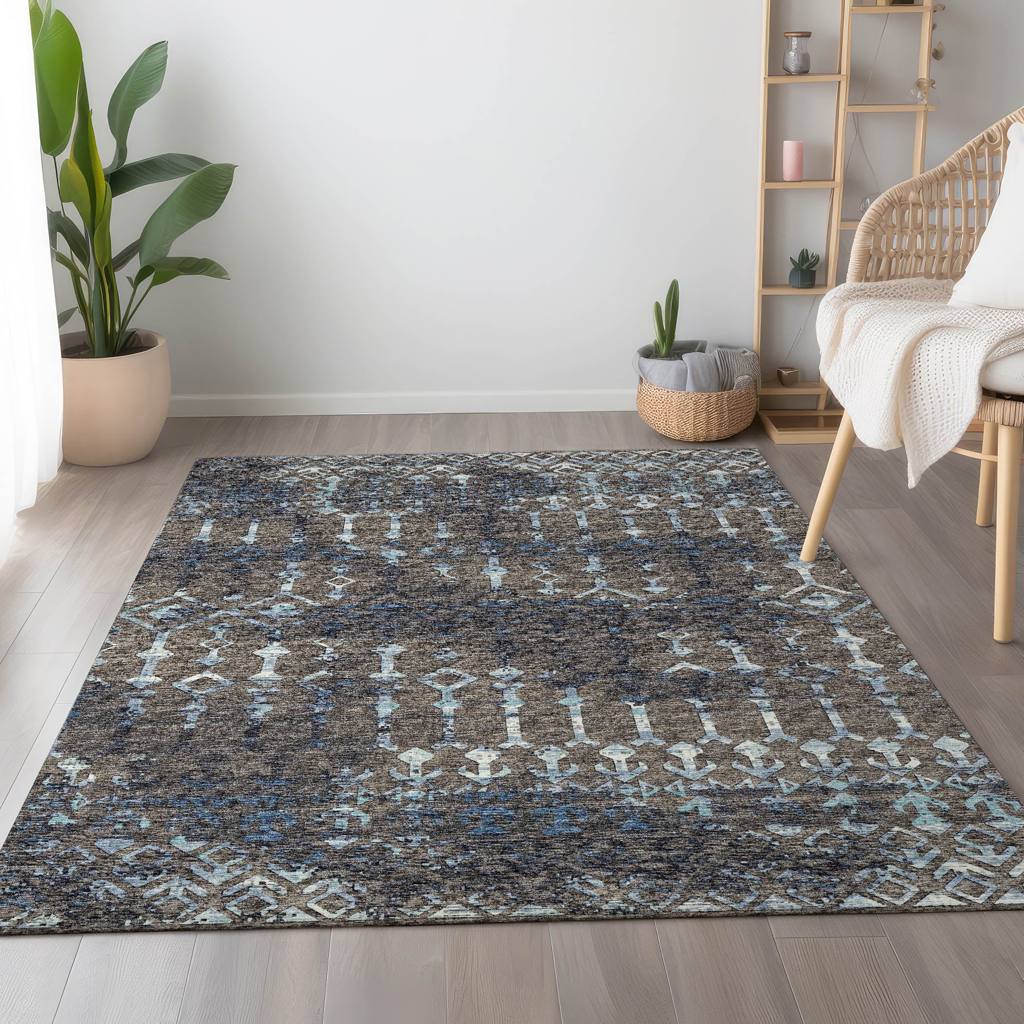 Baku Machine Washable Transitional Mink Multi Rug 2'6" x 3'10" #shape_Rectangle