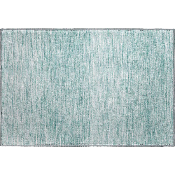 Budapest Machine Washable Transitional Aqua Teal Rug 1'8" x 2'6"
