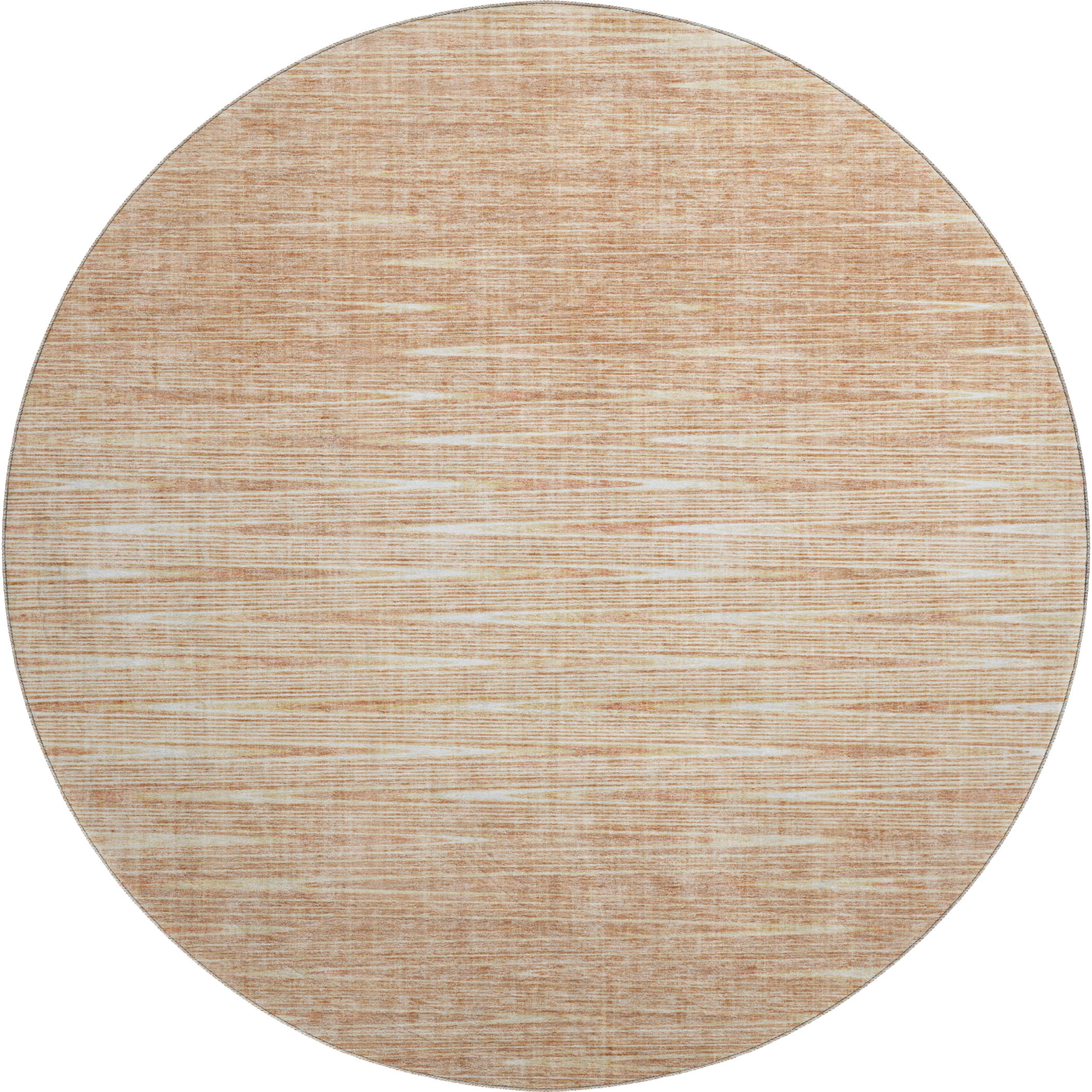 Budapest Machine Washable Transitional Salmon Orange Rug 8' x 8' #shape_Round
