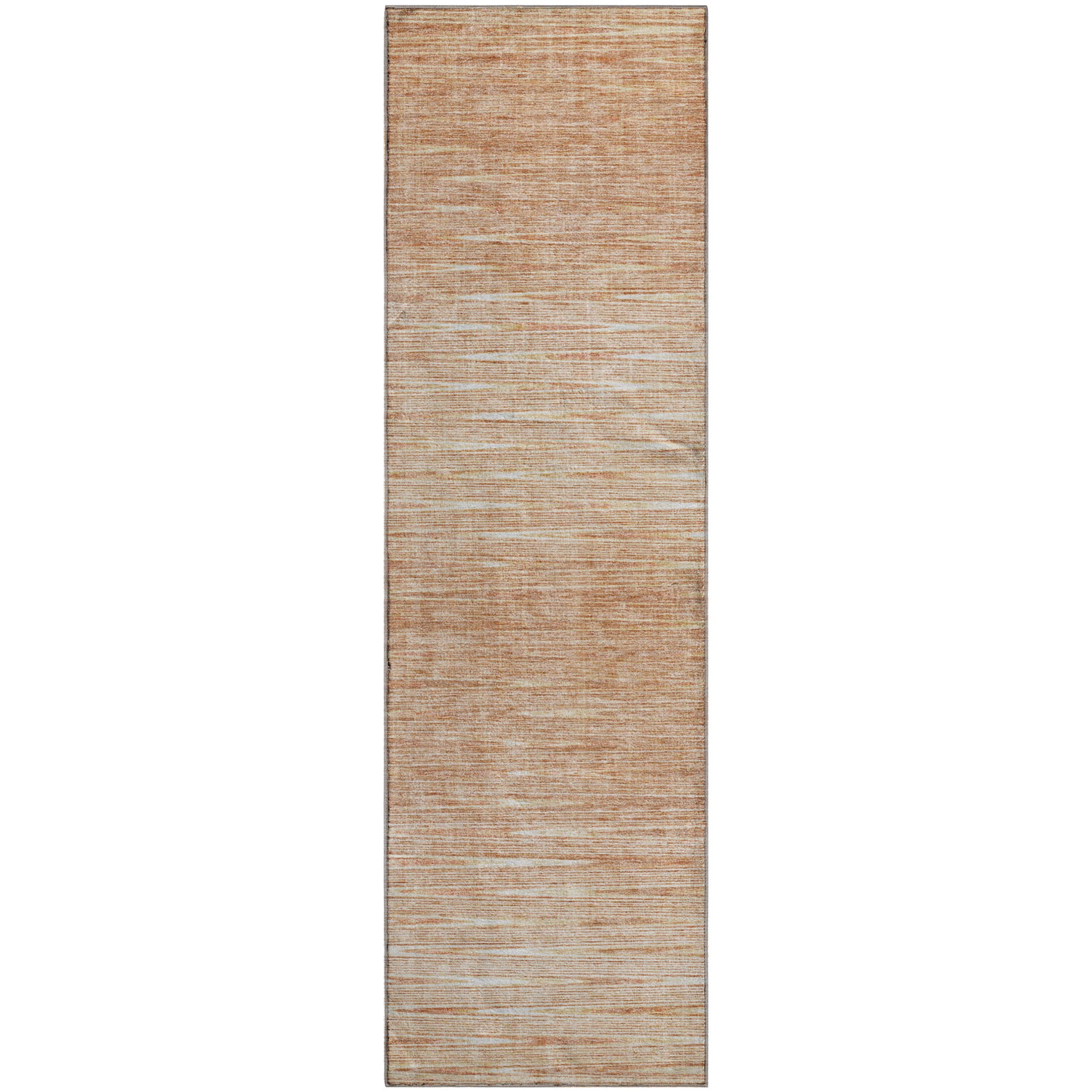 Budapest Machine Washable Transitional Salmon Orange Rug 2'3" x 7'6" #shape_Runner